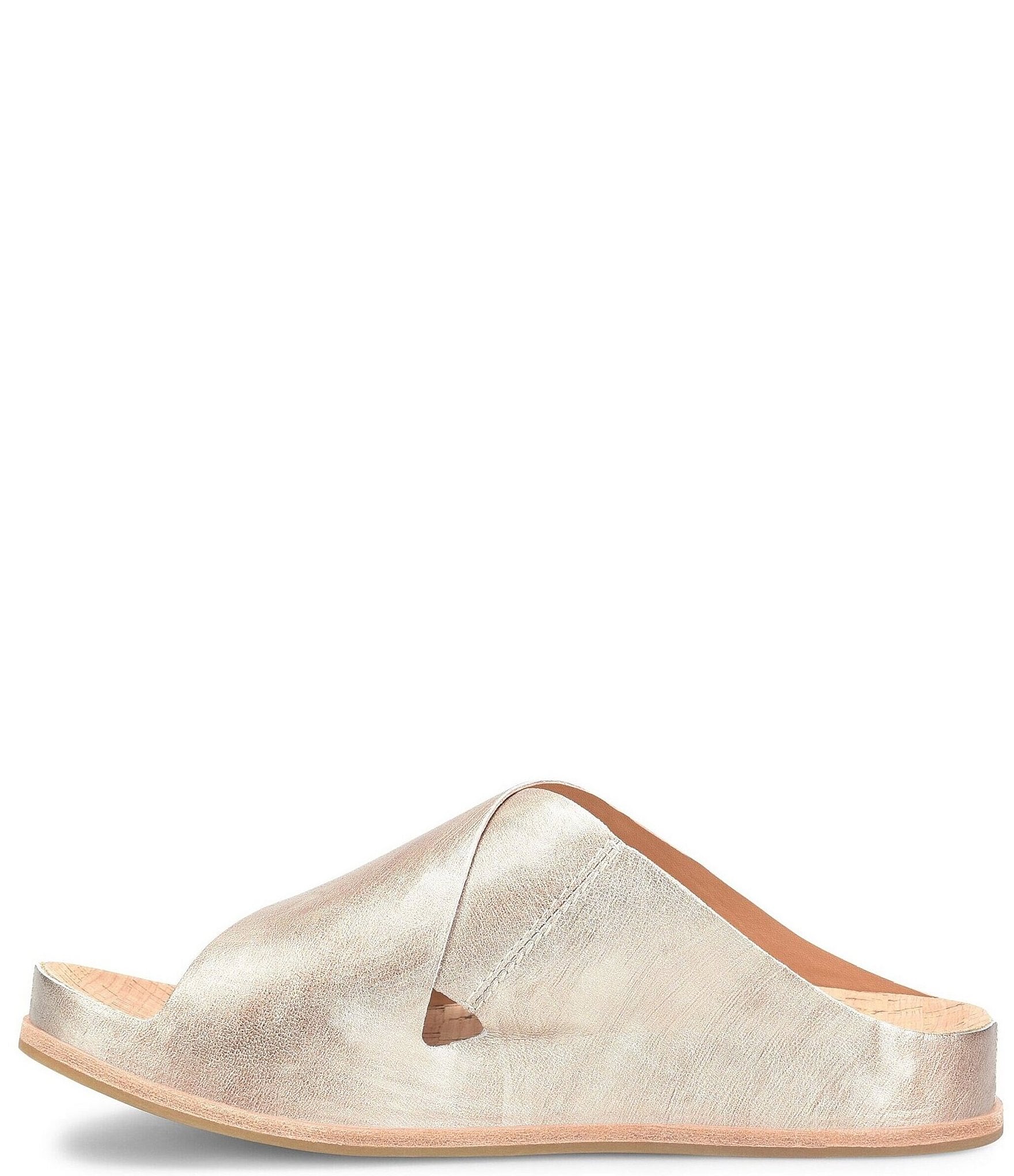 Kork-Ease Tutsi Cross Band Leather Slide Sandals