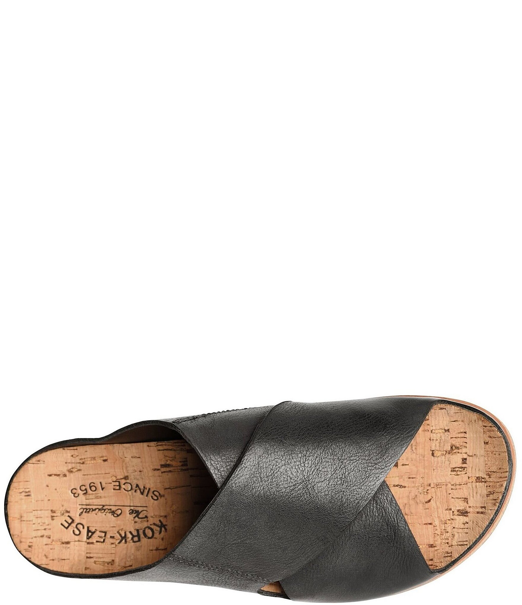 Kork-Ease Tutsi Cross Band Leather Slide Sandals
