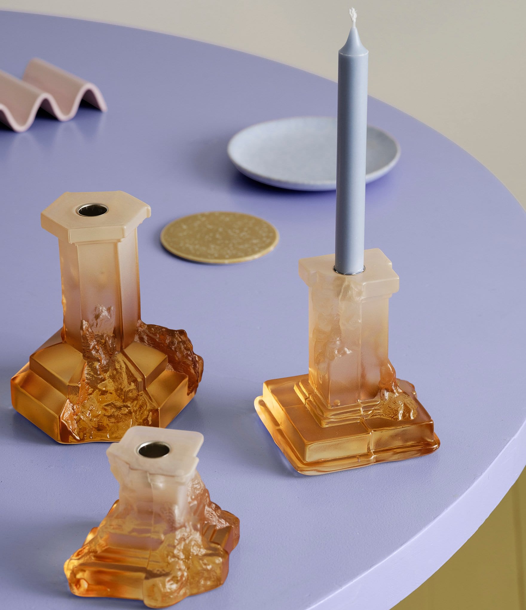 Kosta Boda Rocky Baroque Medium Candlestick