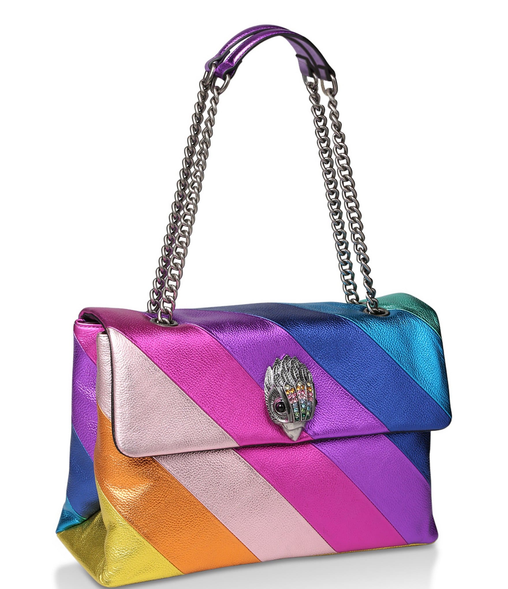 Kurt Geiger London Kensington Metallic Rainbow Stripe XXL Shoulder Bag