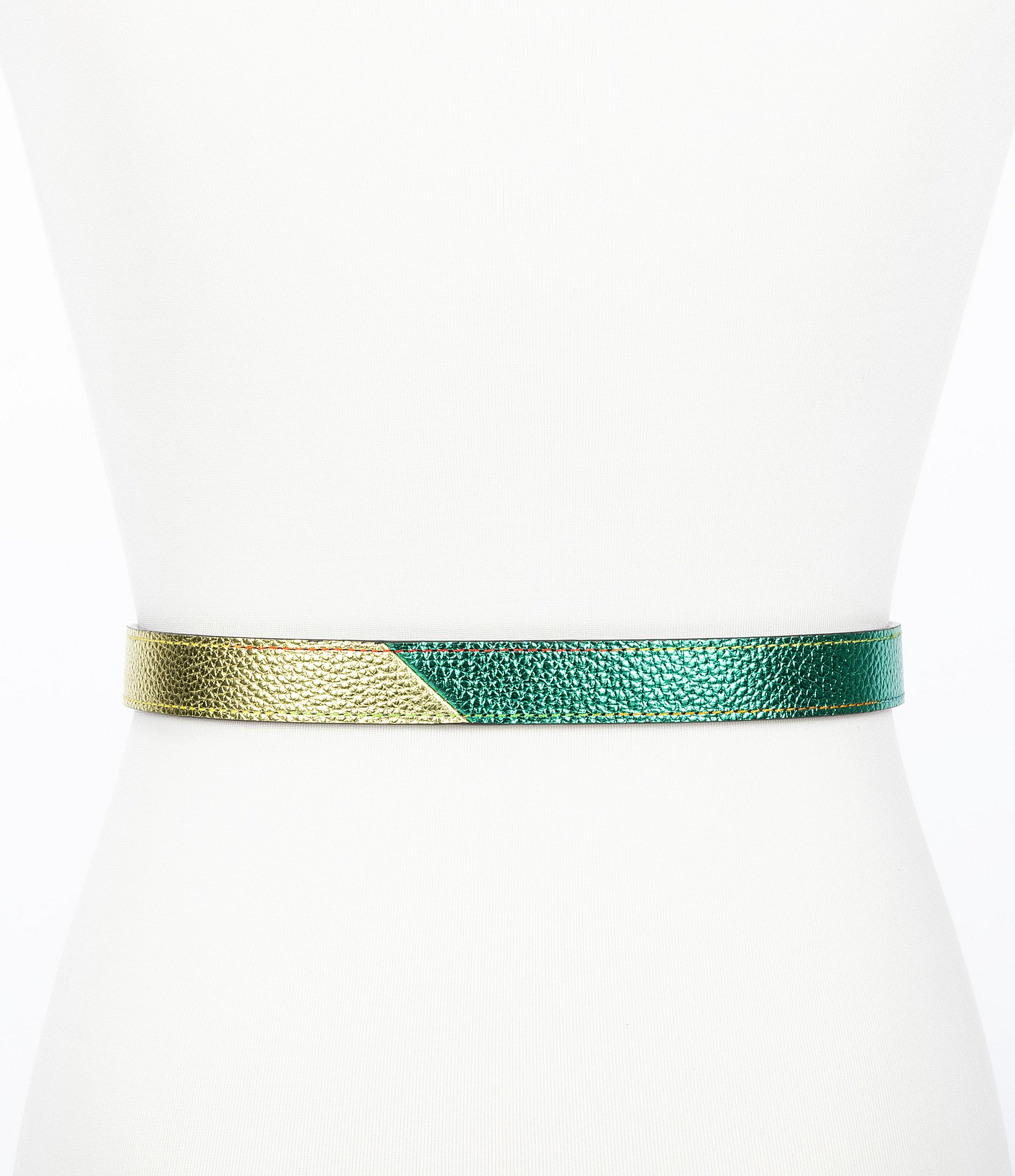 Kurt Geiger London 0.78#double; Metallic Pastel Rainbow Eagle Leather Belt