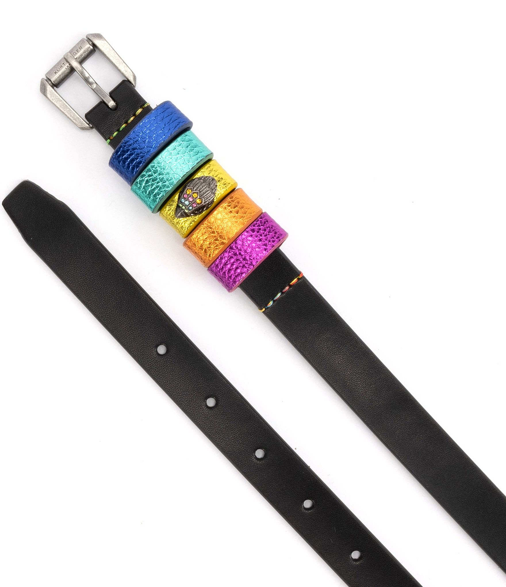 Kurt Geiger London 0.78#double; Rainbow Keeper Leather Belt