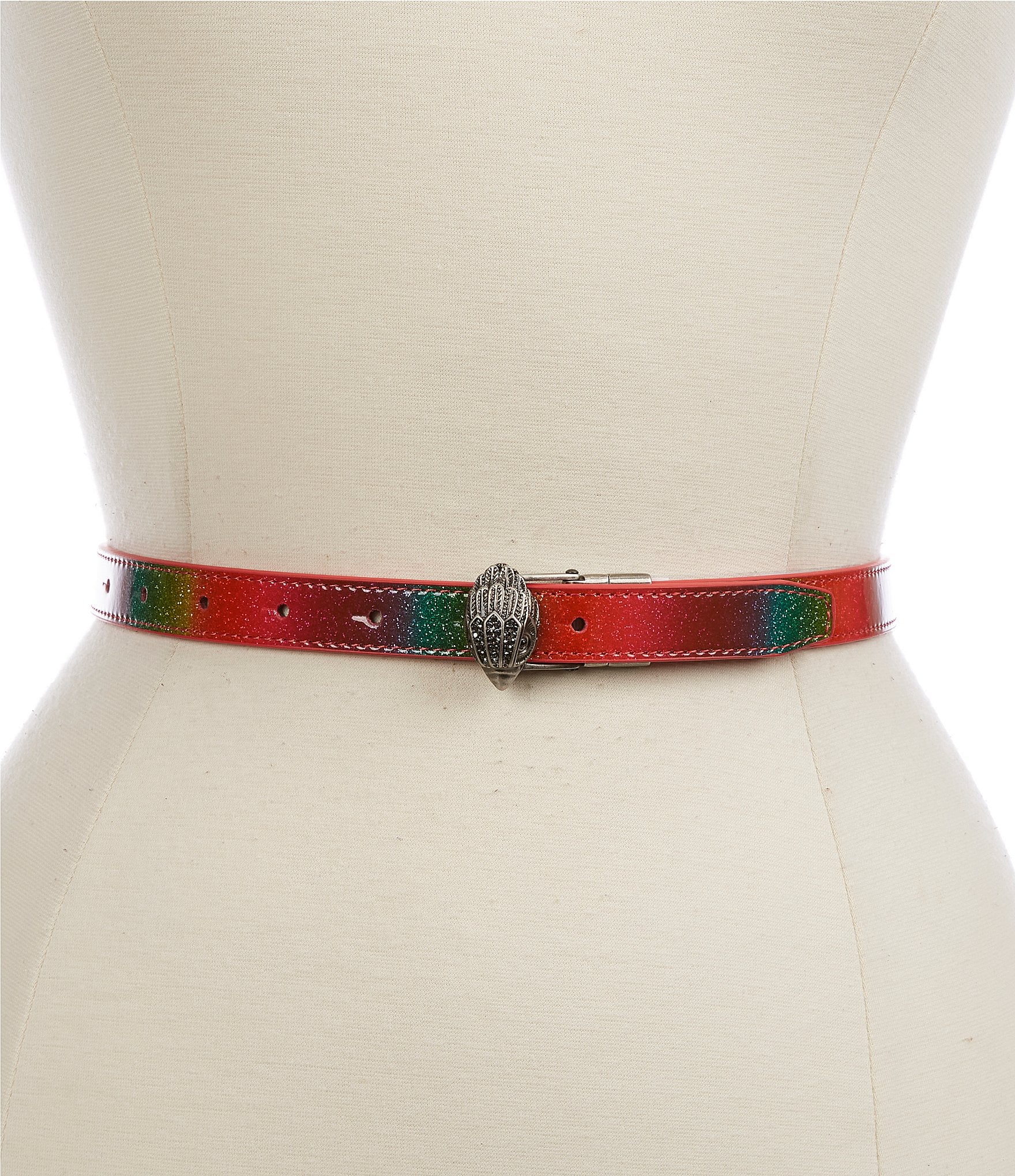 Kurt Geiger London 0.8'' Metallic Rainbow Reversible Leather Belt