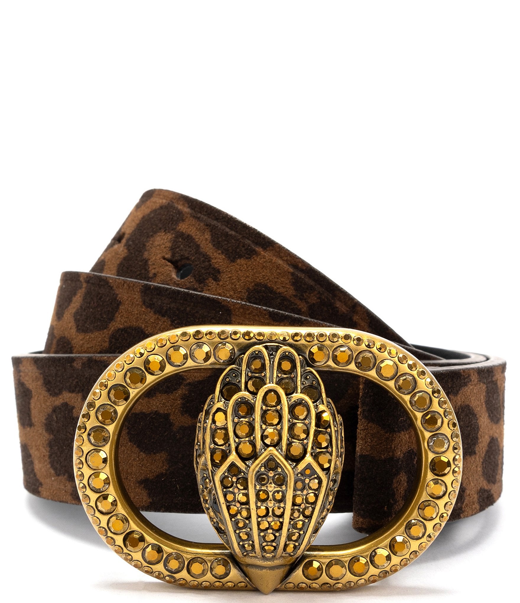 Kurt Geiger Leopard Buckle Belt M/L KENSINGTON 38 BELT Leopard Print Leather Belt by KURT GEIGER  main image 4