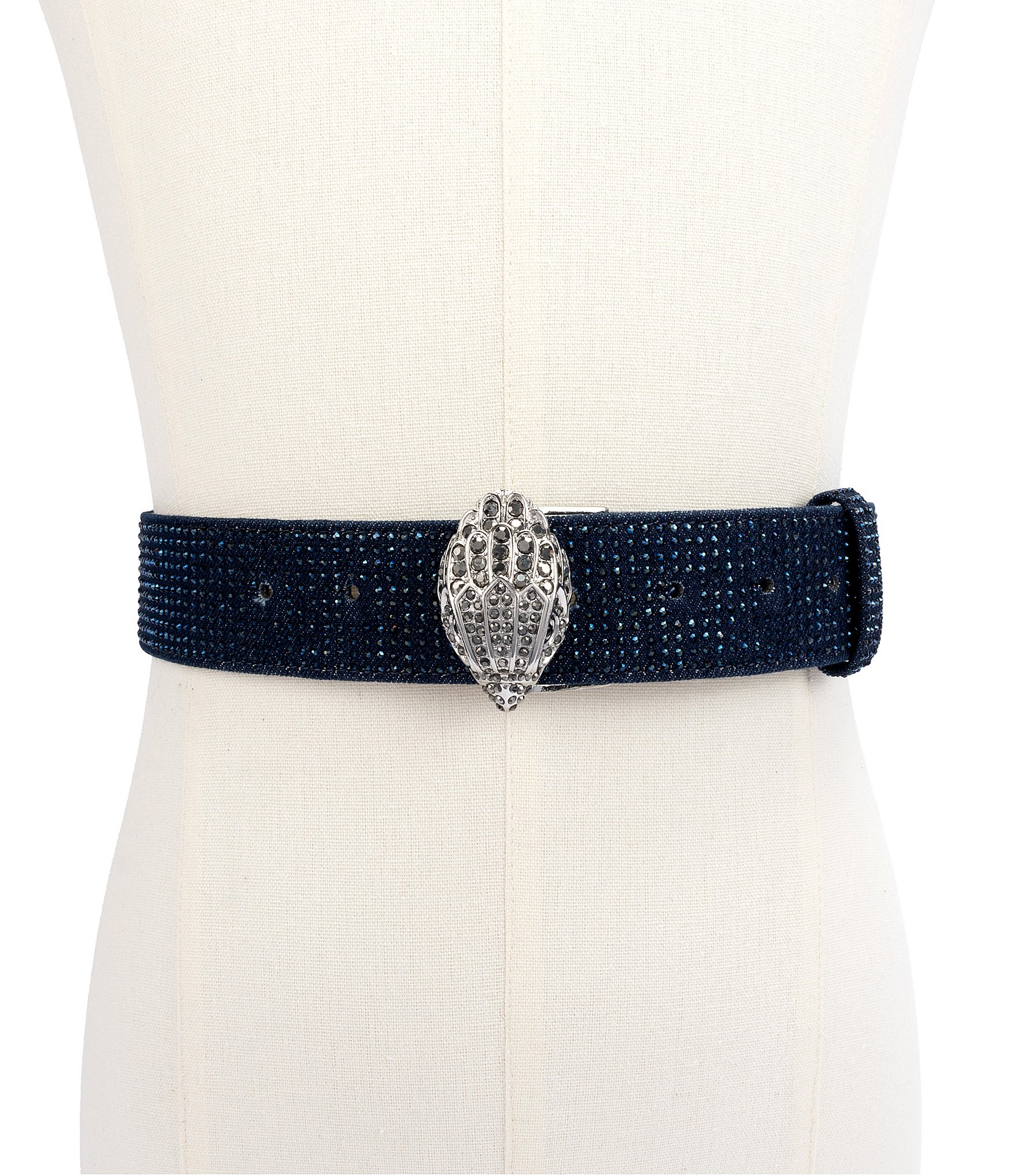 Kurt Geiger London 1.5'' Denim Crystal Belt