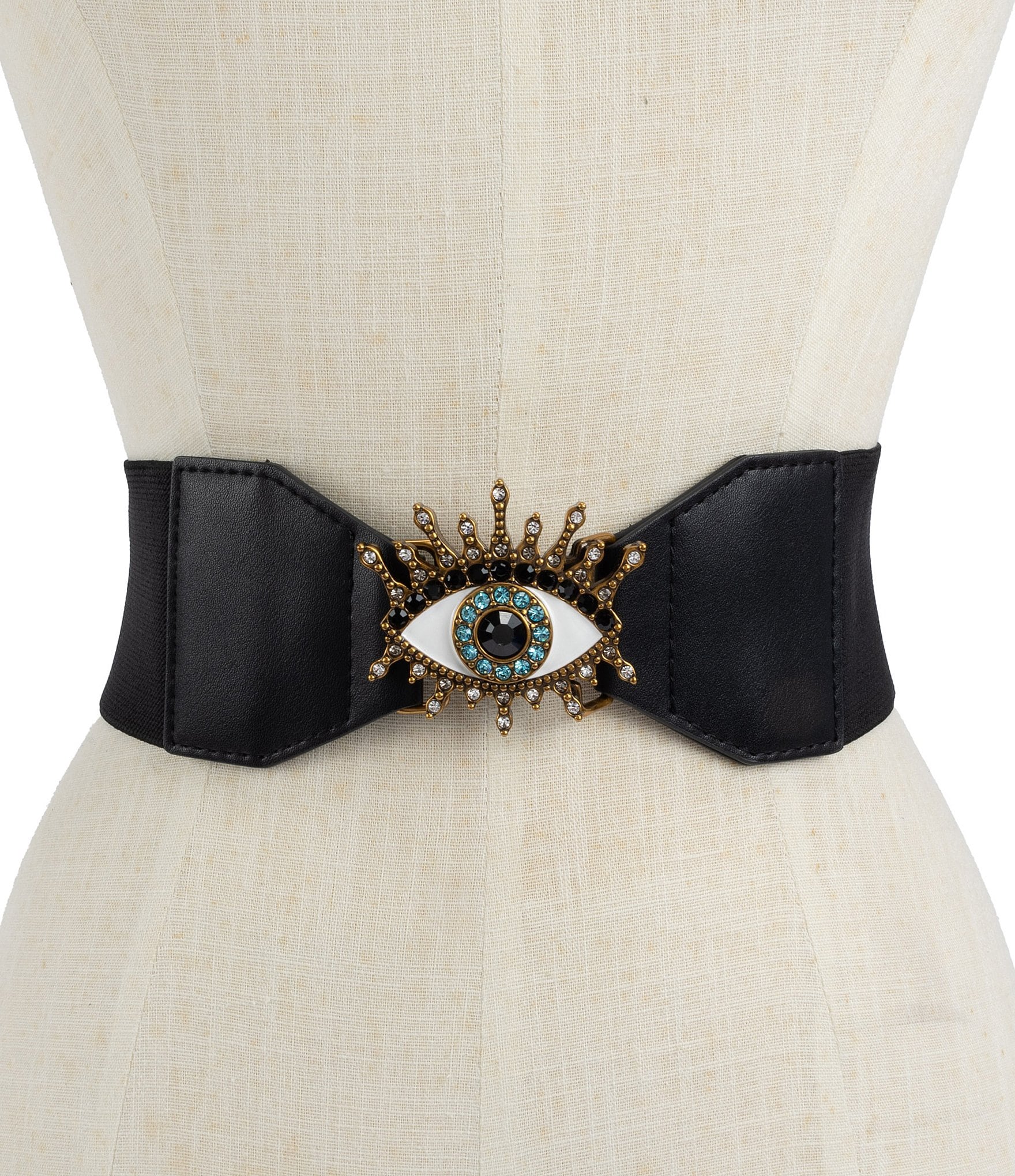 Kurt Geiger London 2.55#double; Evil Eye Crystal Elastic Belt