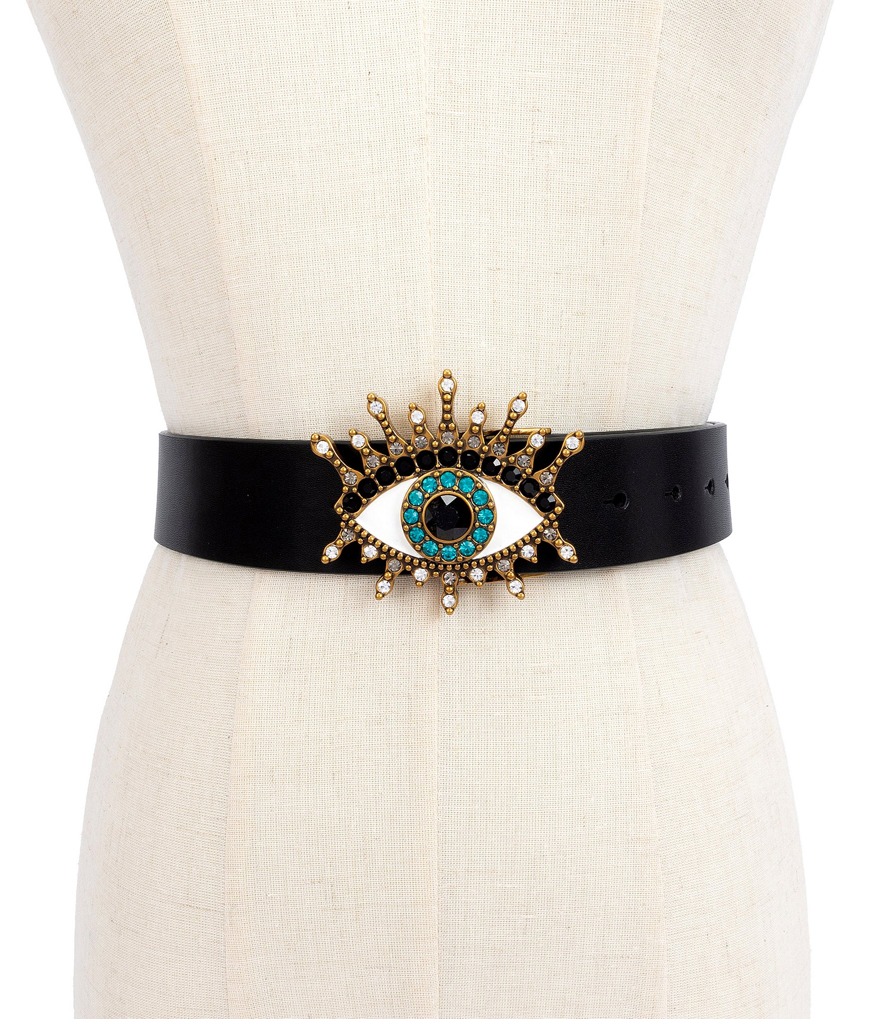 Kurt Geiger London Crystal Embellished 38mm Evil Eye Belt