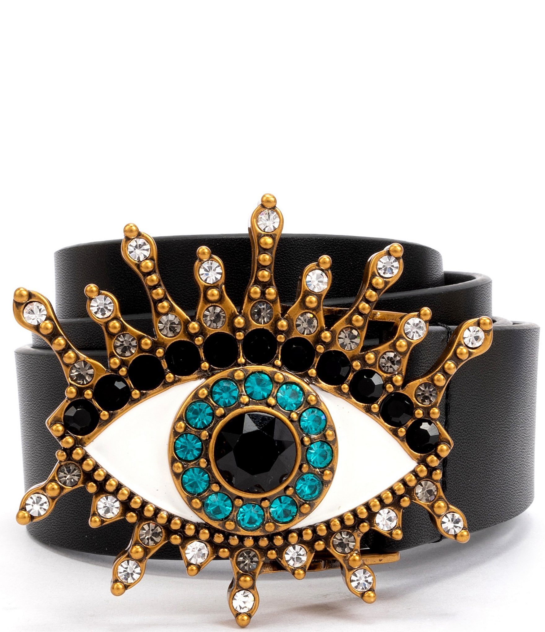 Kurt Geiger London Crystal Embellished 38mm Evil Eye Belt