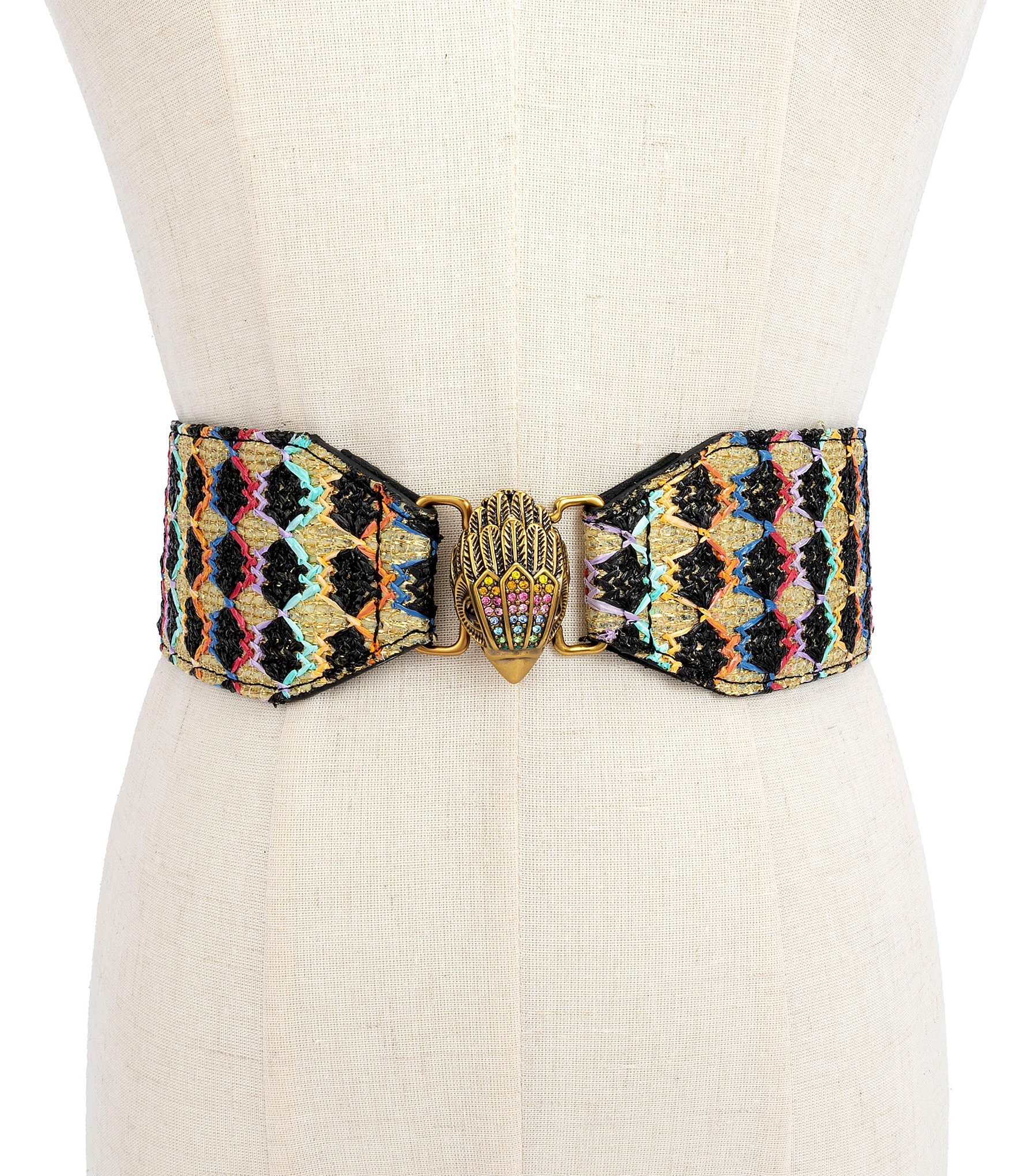 Kurt Geiger London 65mm Rainbow Raffia Belt