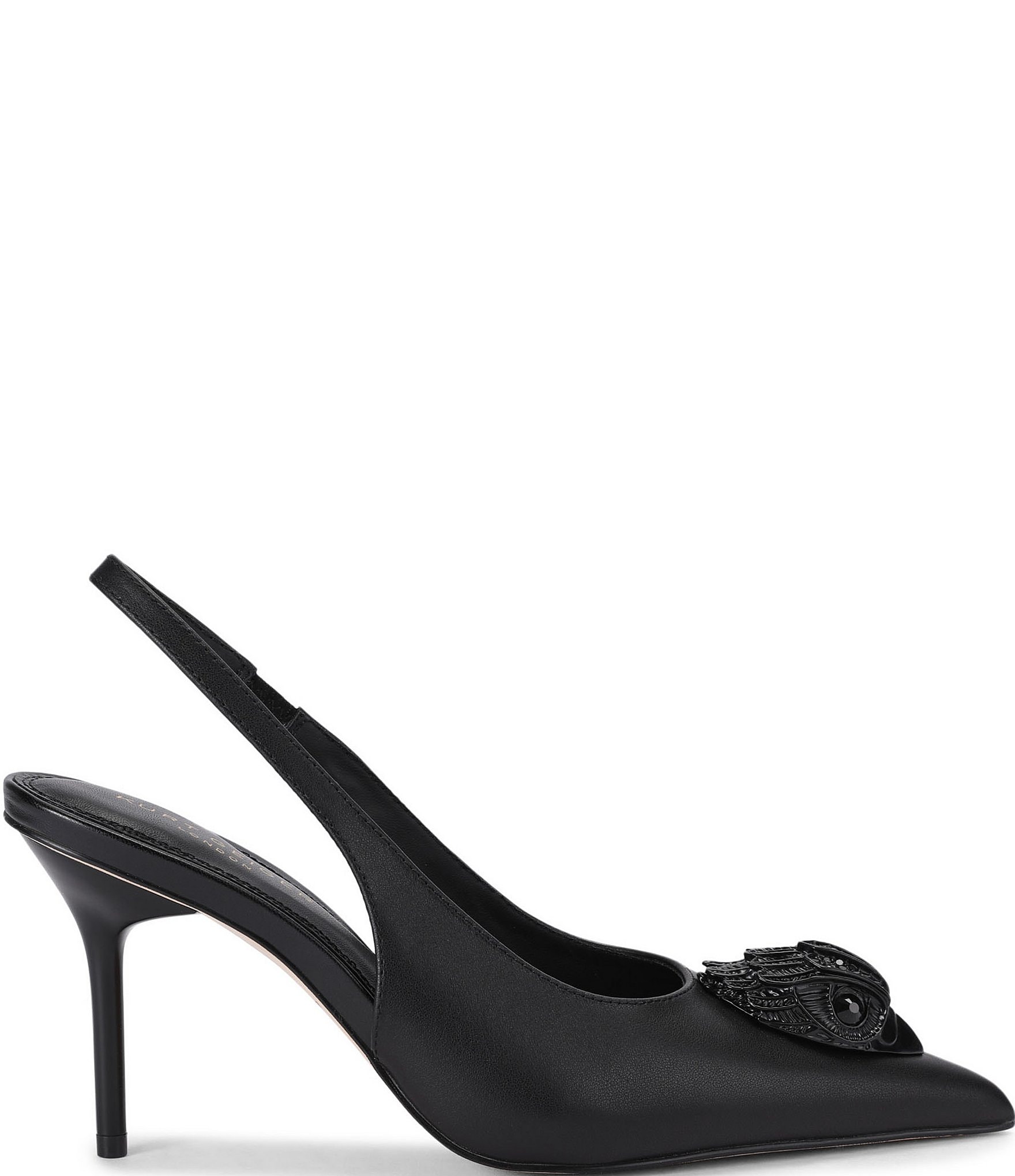 Kurt Geiger London Belsize Leather Logo Ornament Slingback Pumps