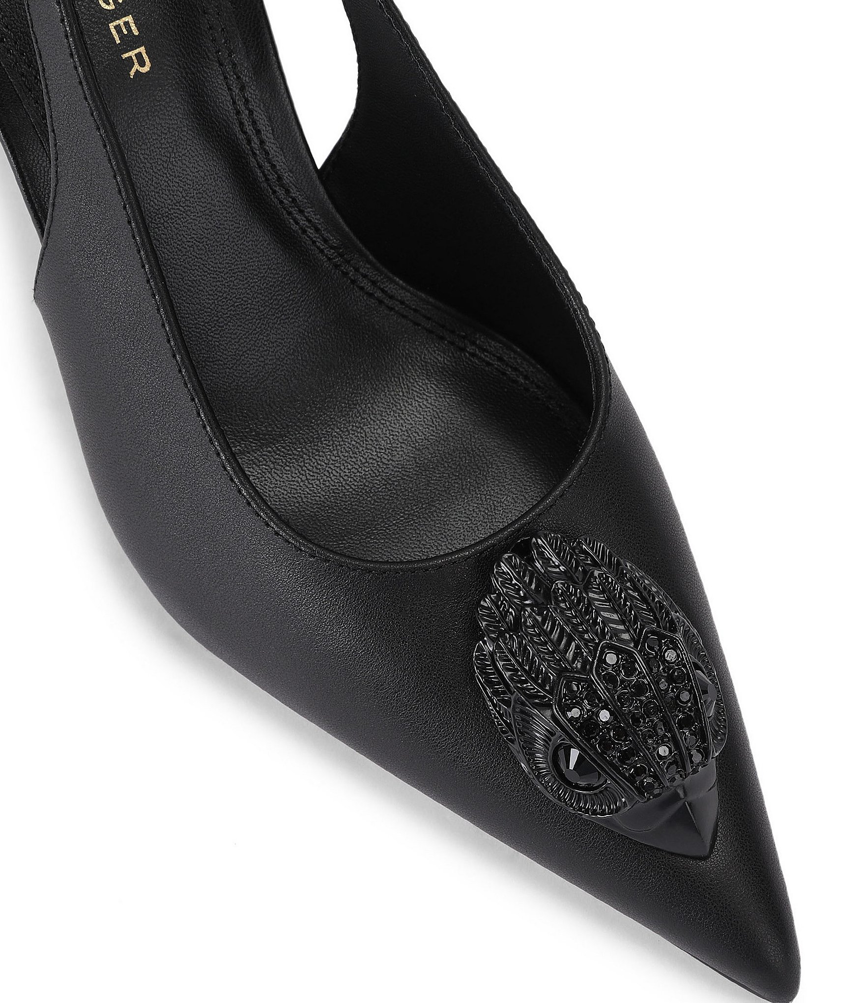 Kurt Geiger London Belsize Leather Logo Ornament Slingback Pumps