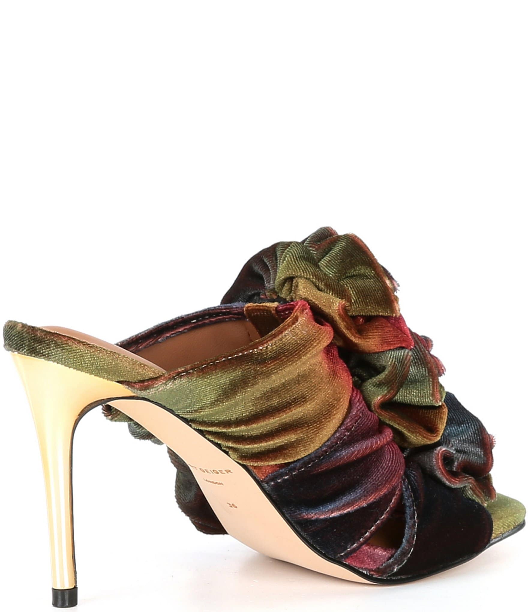 Kurt Geiger London Bloom Velvet Flower Slide Heels