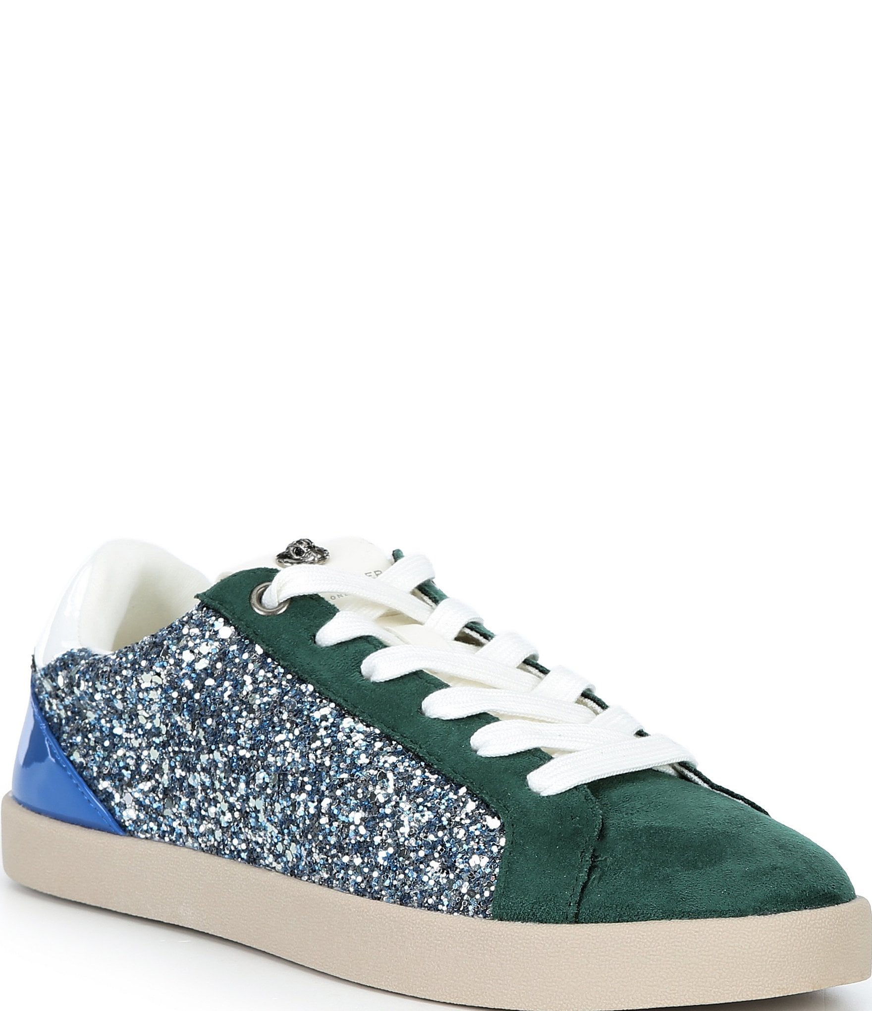 Kurt Geiger London Britton Color Block Glitter Ornament Lace Up Sneakers