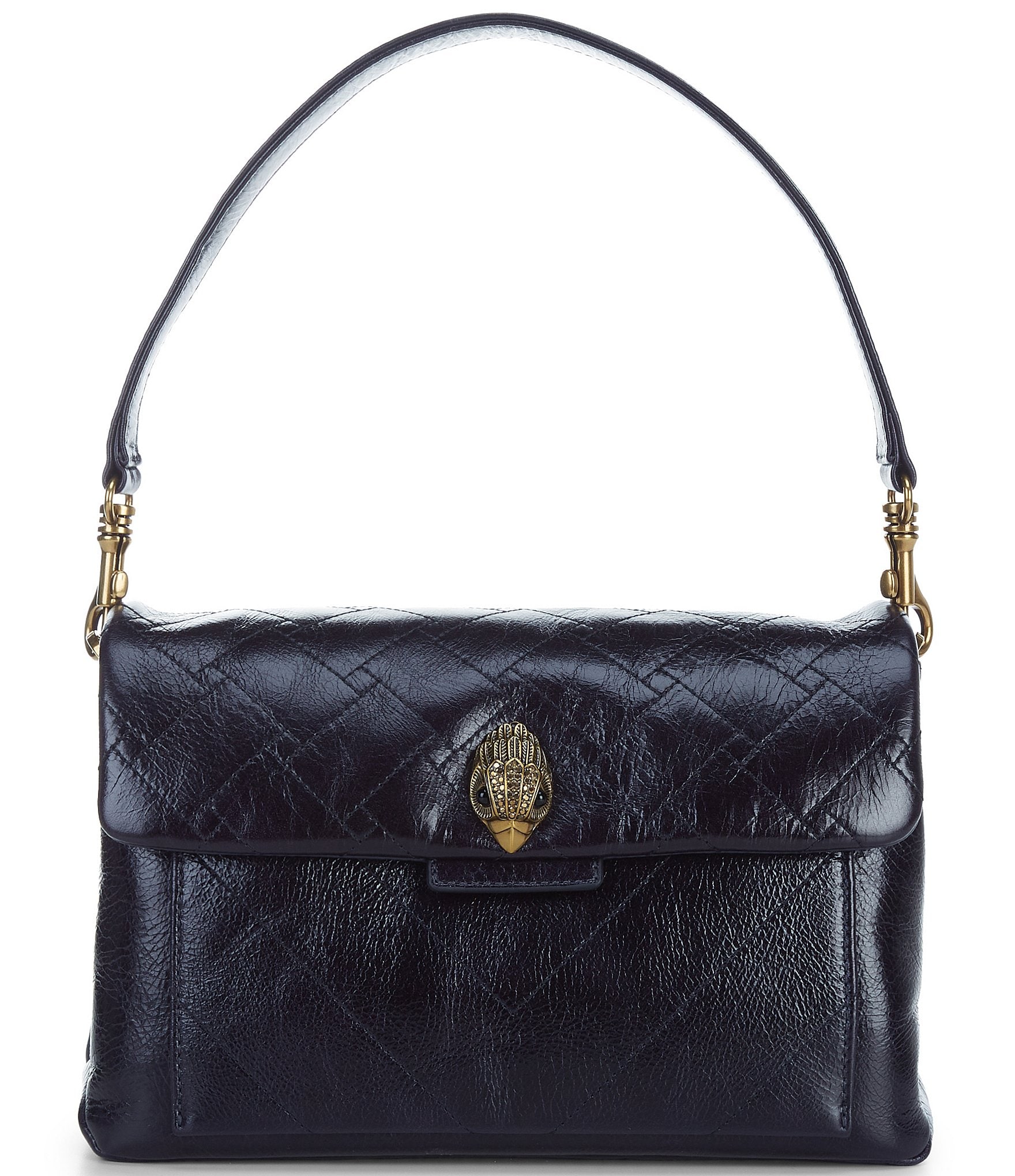 Kurt Geiger London Celia Crinkle Leather Overstich Quilted Shoulder Bag