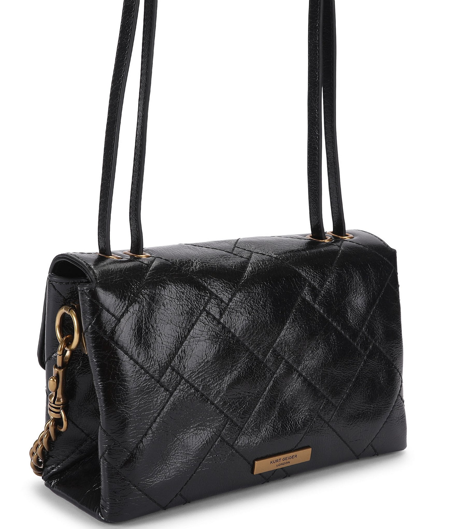 Kurt Geiger London Celia Quilted Flap Leather Shoulder Bag