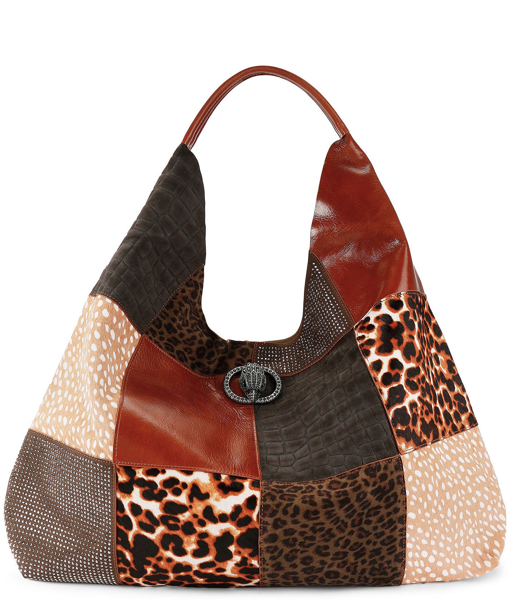 Kurt Geiger London Chelsea Large Animal Patchwork Slouch Hobo Shoulder Bag