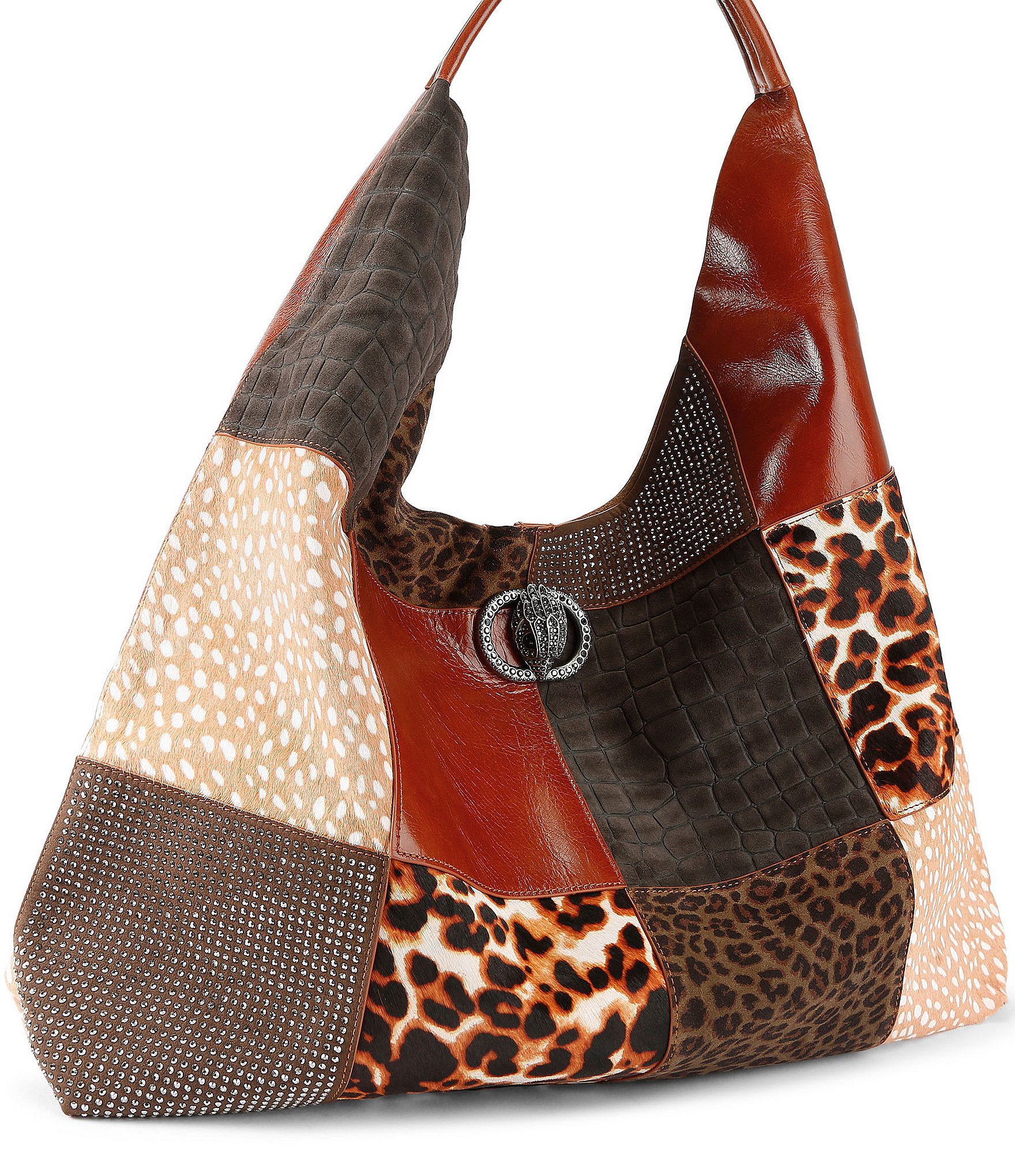 Kurt Geiger London Chelsea Large Animal Patchwork Slouch Hobo Shoulder Bag