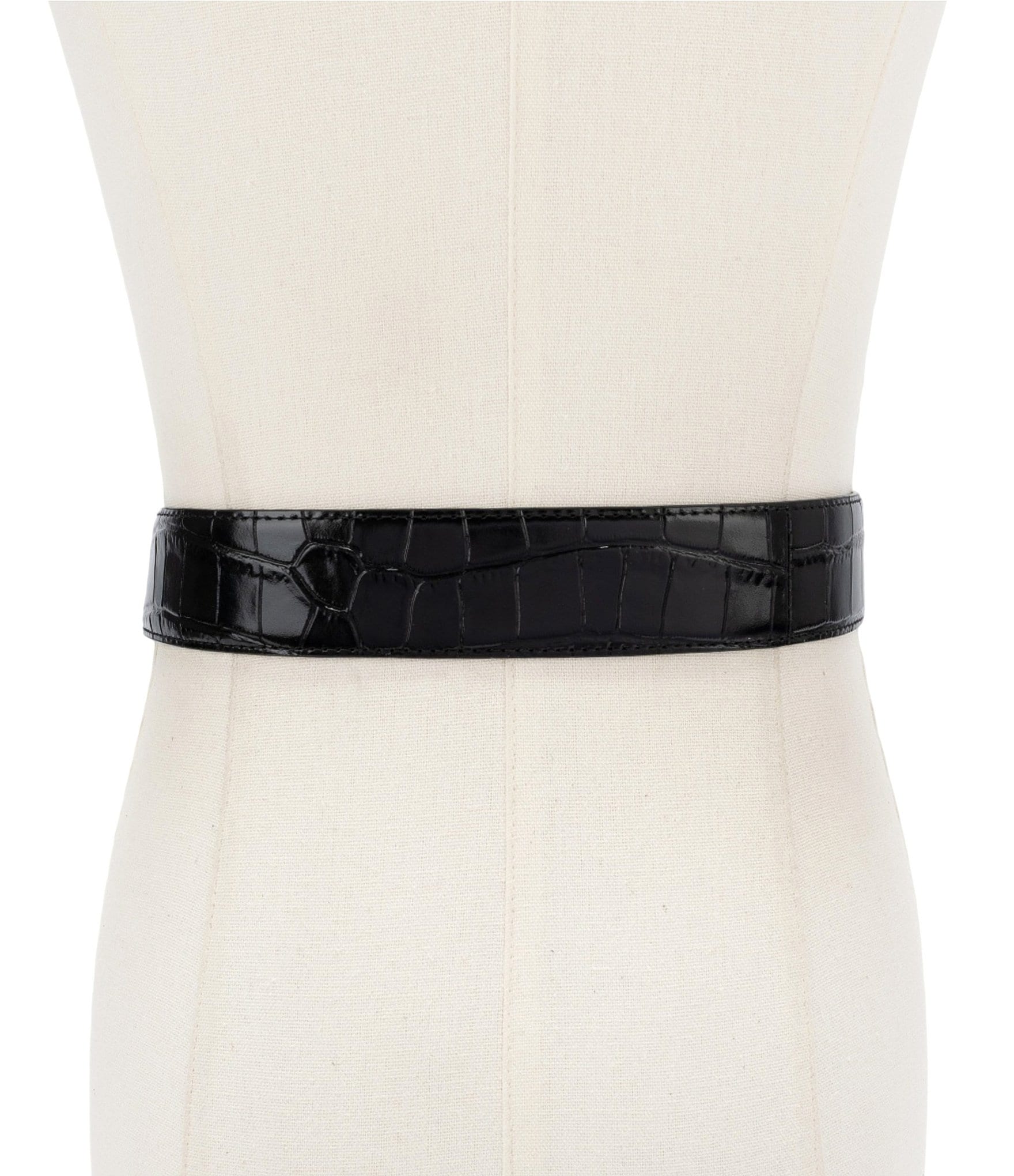 Kurt Geiger London Croc-Embossed Western Leather Belt