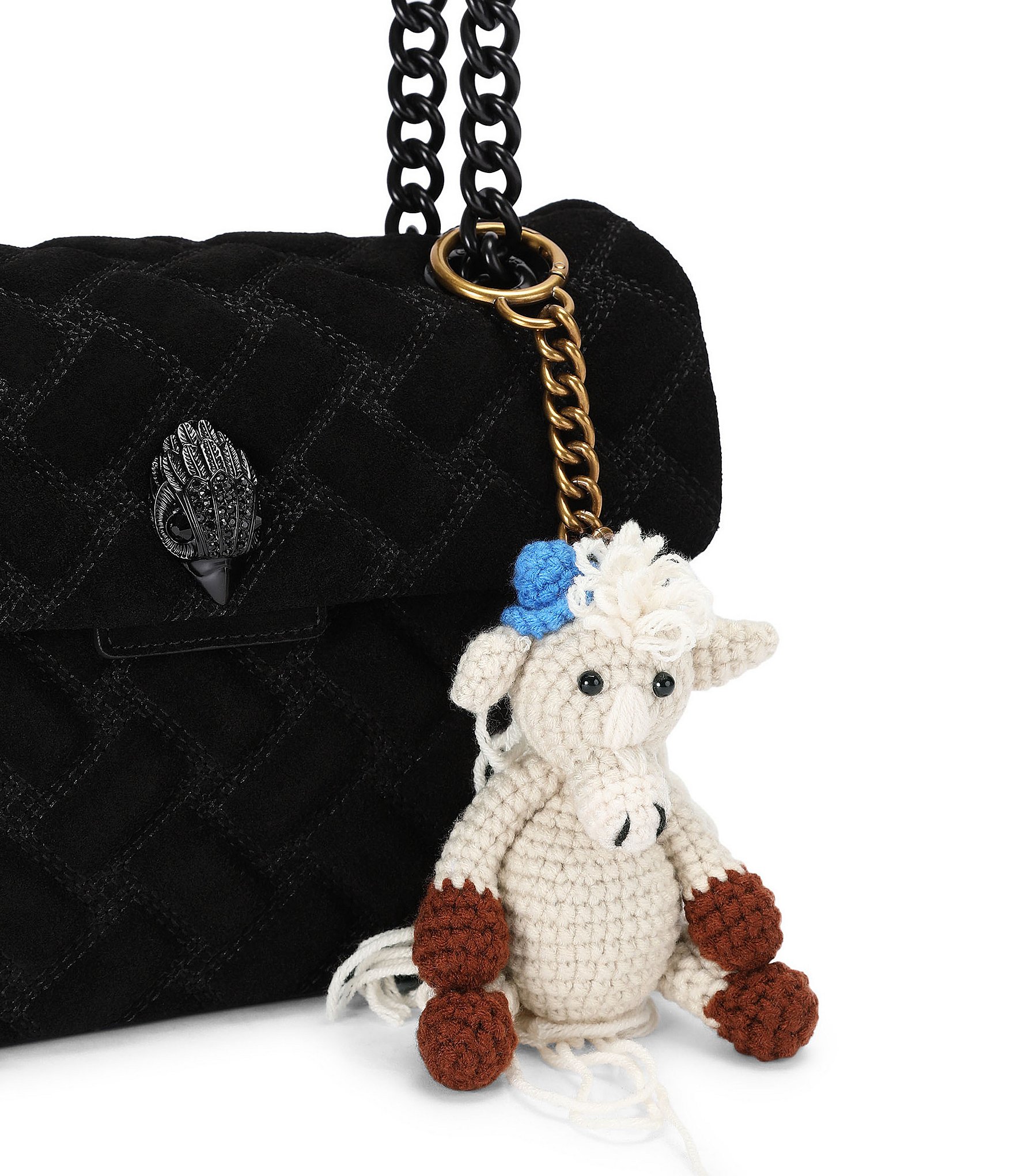 Kurt Geiger London Crochet Horse Bag Charm Keychain
