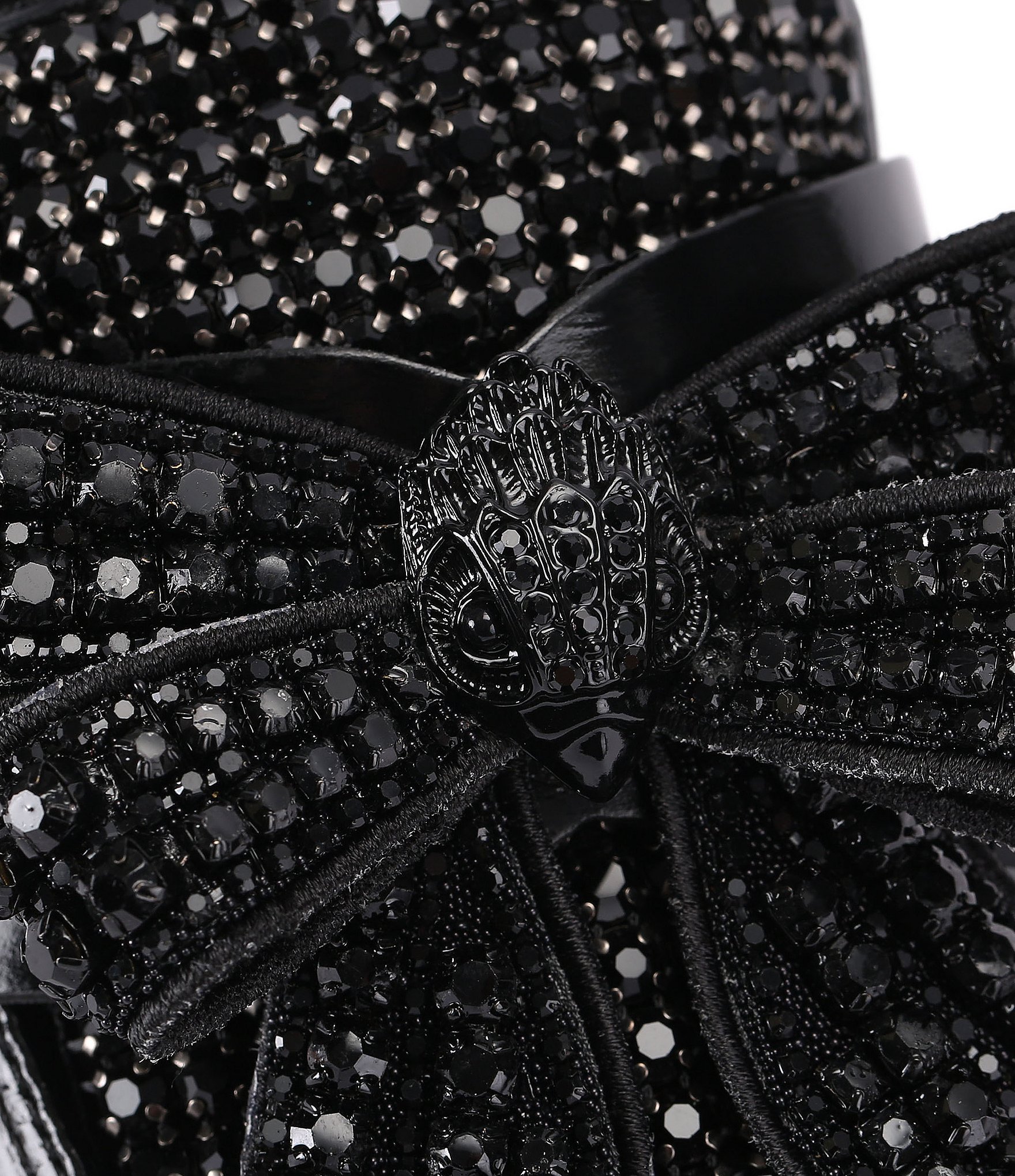 Kurt Geiger London Crystal Embellished Bow Leather Loafers