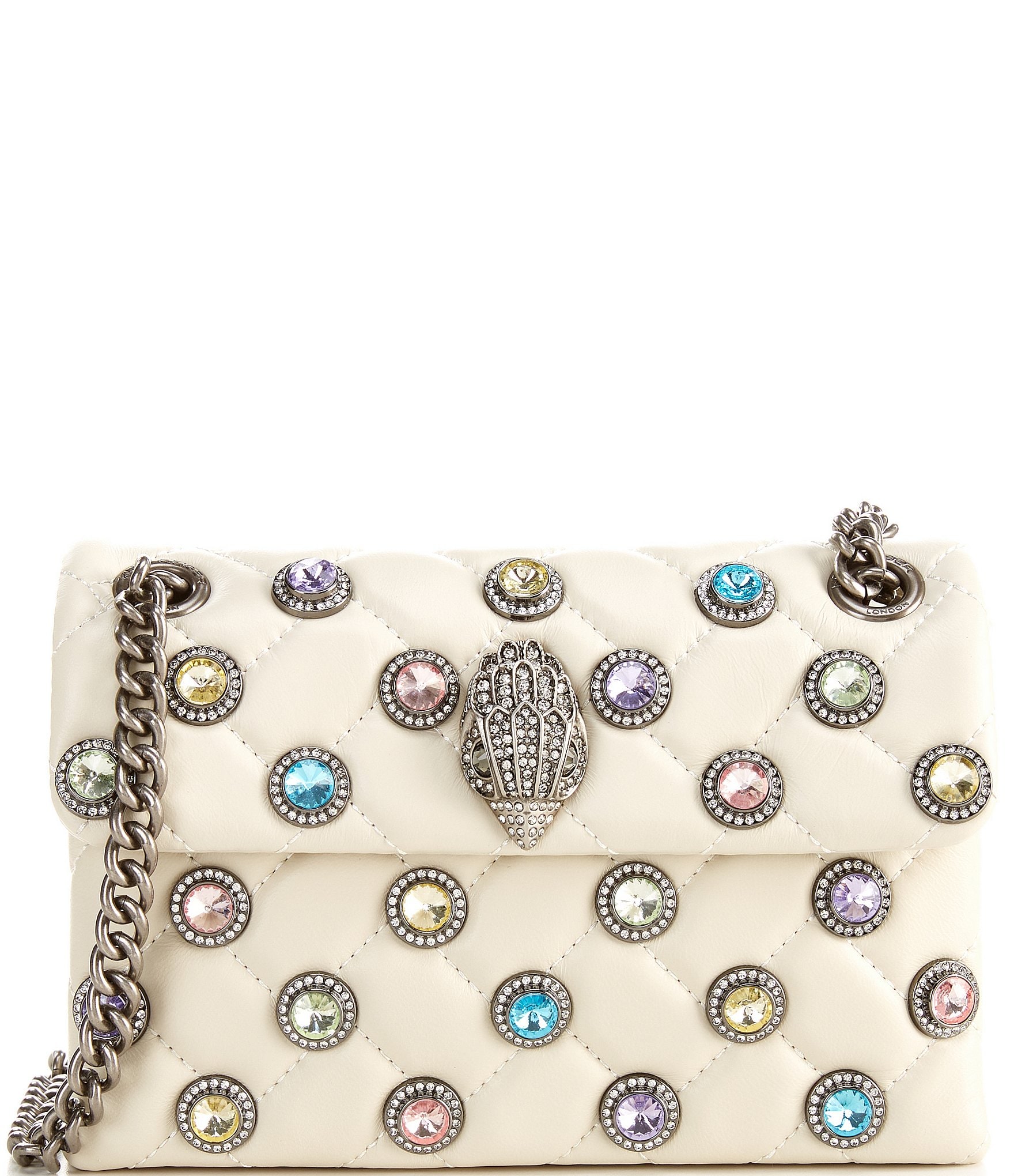 Kurt Geiger London Crystal Embellished Mini Leather Kensington Crossbody Bag