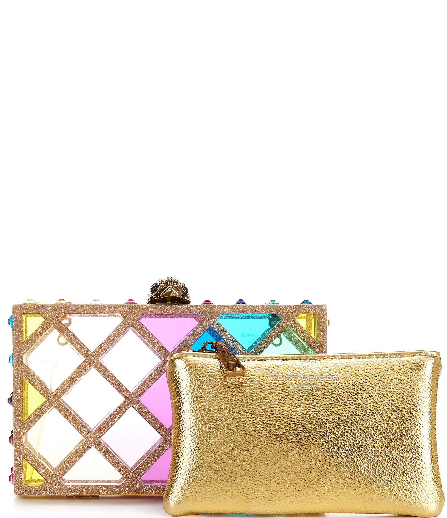 Kurt Geiger London Crystal Quilt Box Clutch