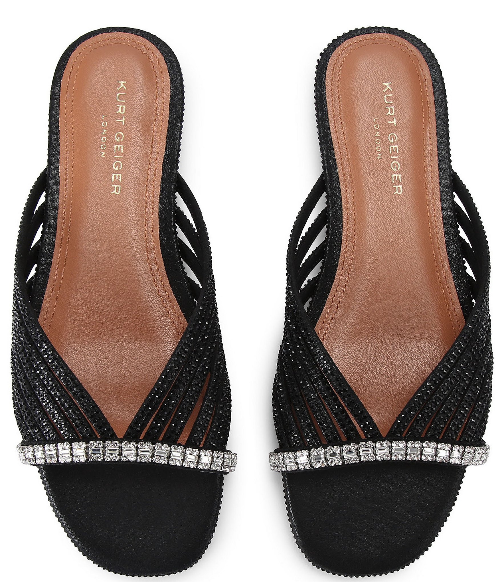 Kurt Geiger London Crystal Embellished Flat Mule Sandals