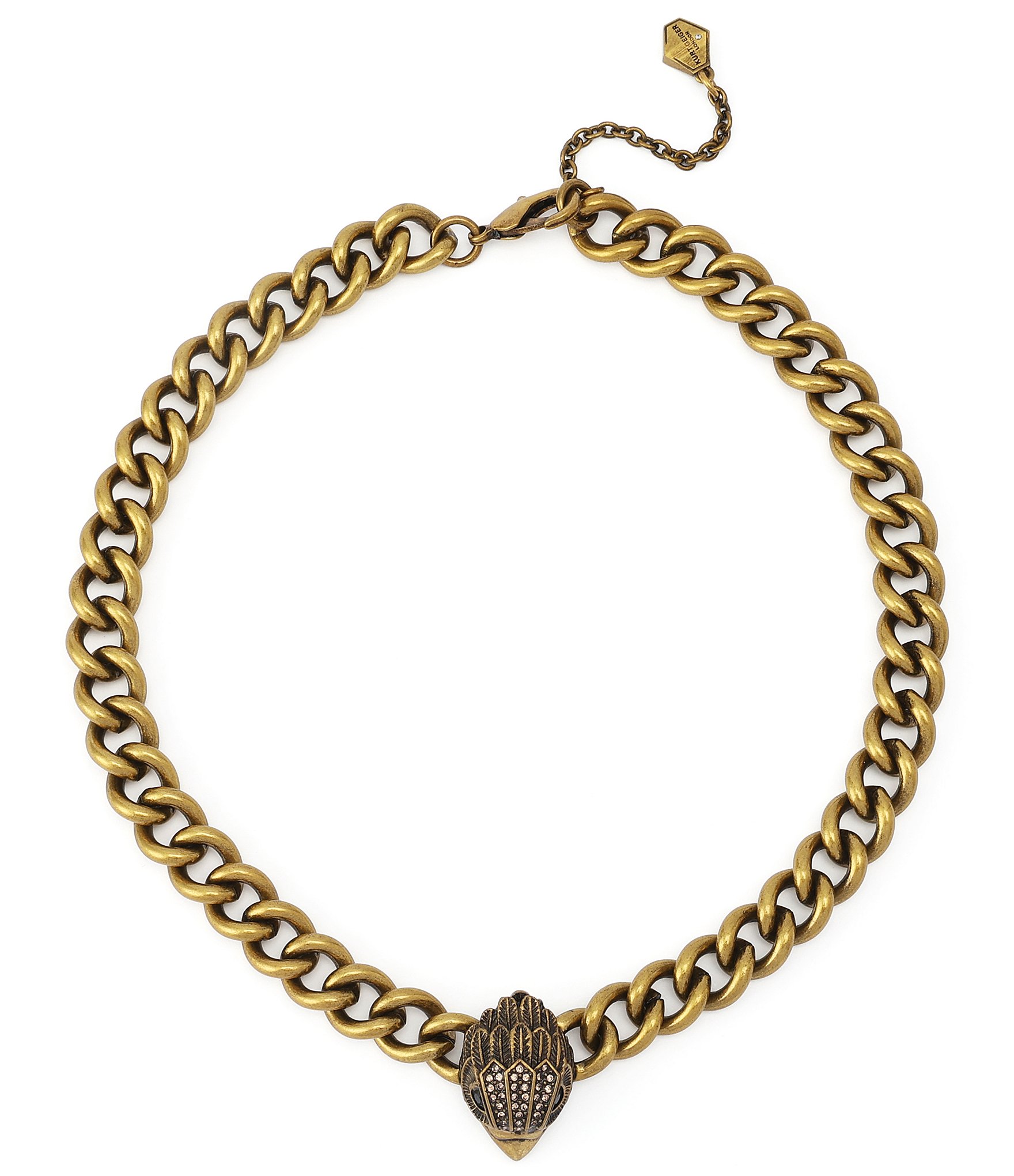 Kurt Geiger London Eagle Curb Chain Collar Pendant Necklace