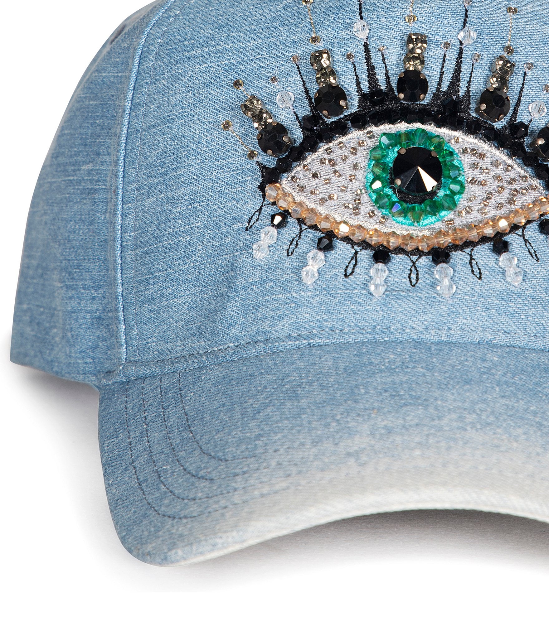 Kurt Geiger London Evil Eye Crystal Embellished Baseball Cap