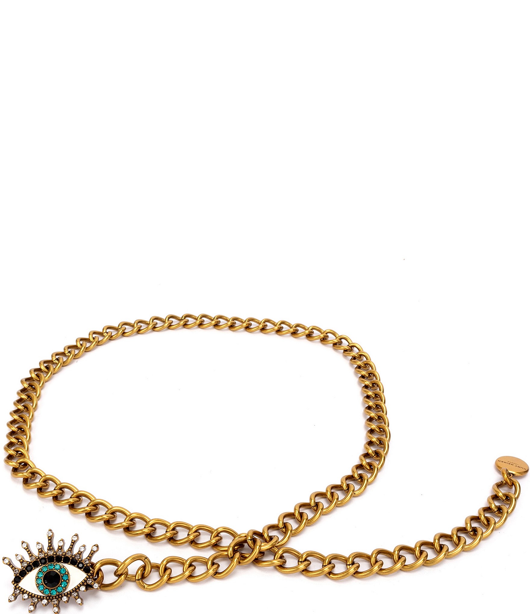 Kurt Geiger London Crystal Embellished Evil Eye Chain Belt