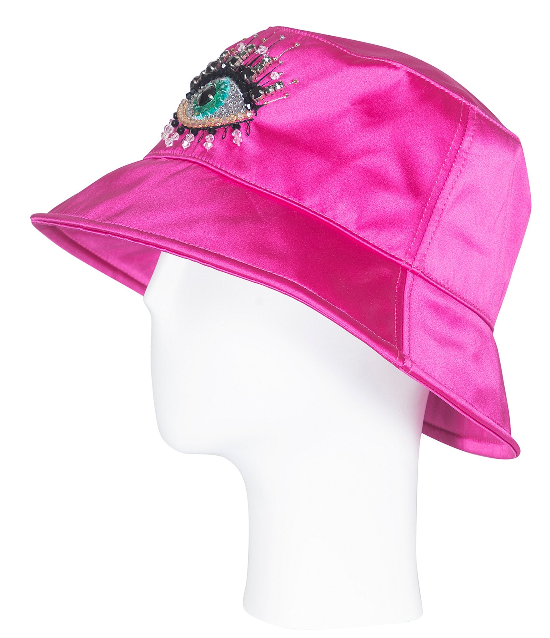 Kurt Geiger London Evil Eye Crystal Embellished Bucket Hat