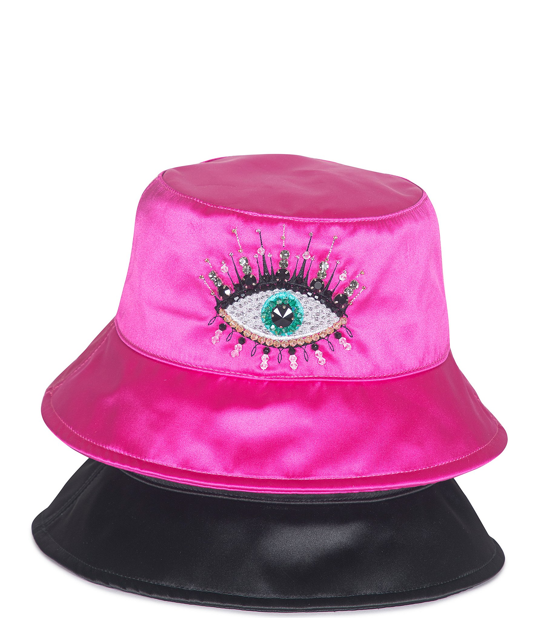 Kurt Geiger London Evil Eye Crystal Embellished Bucket Hat