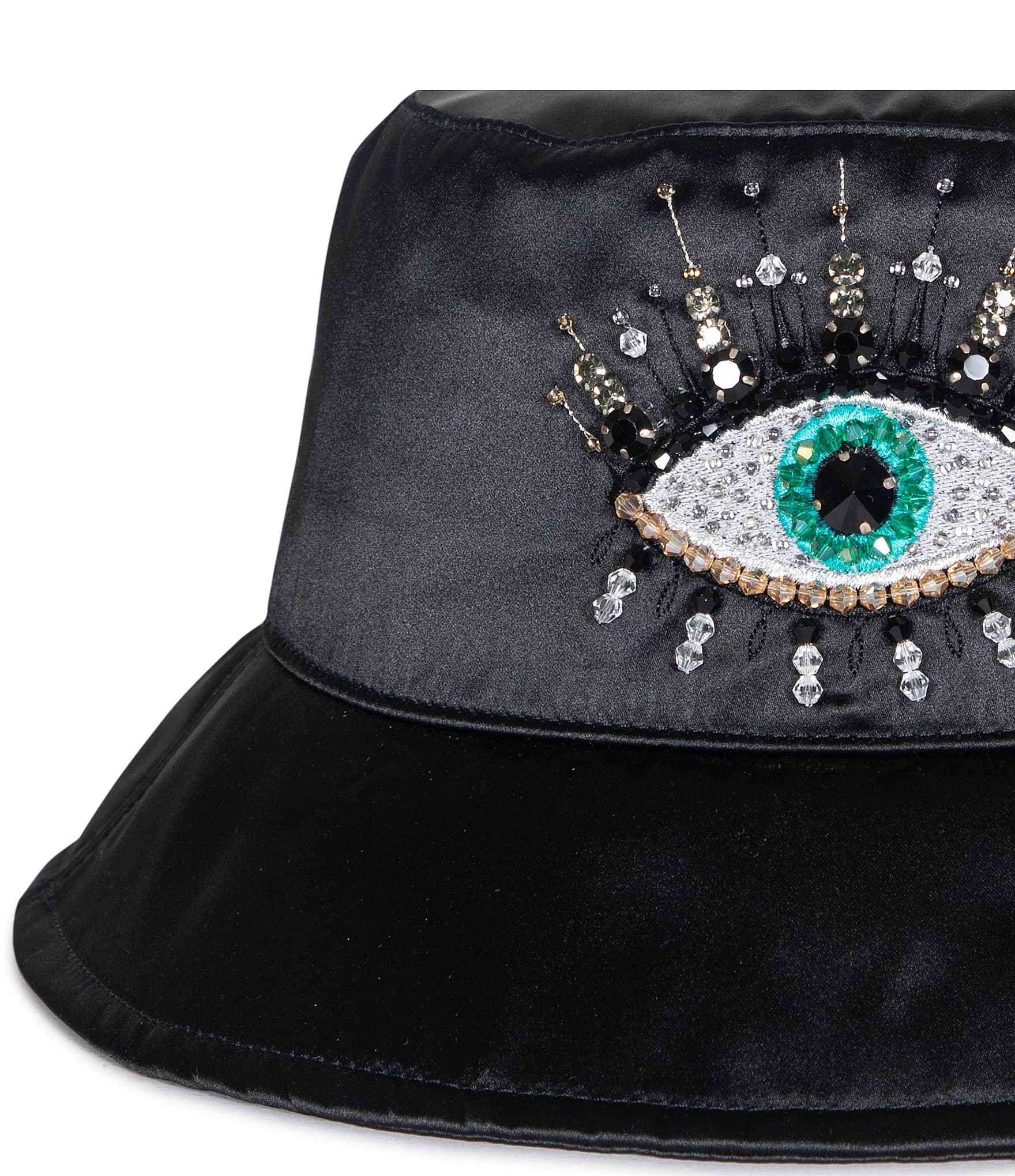 Kurt Geiger London Evil Eye Crystal Embellished Bucket Hat