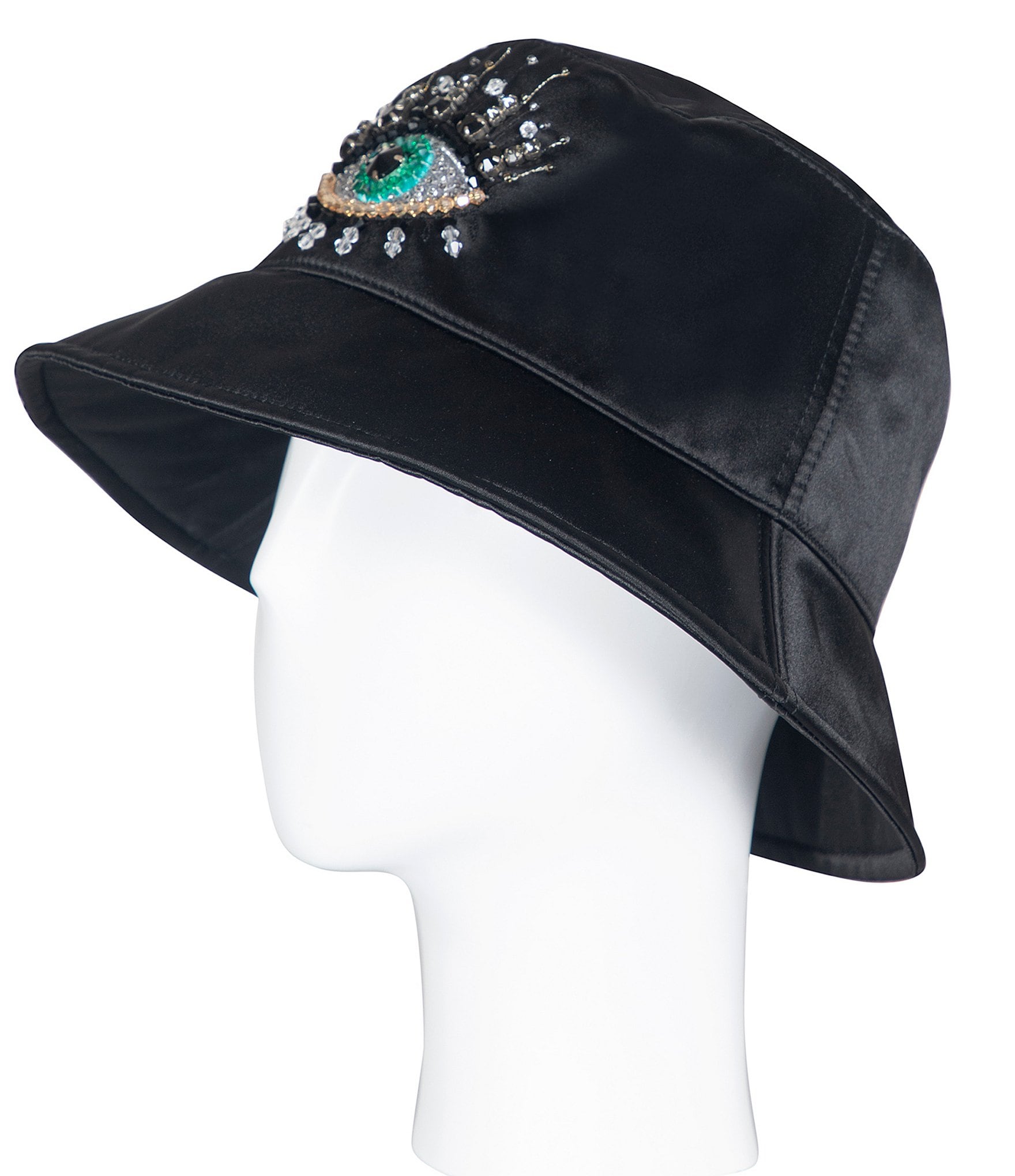 Kurt Geiger London Evil Eye Crystal Embellished Bucket Hat