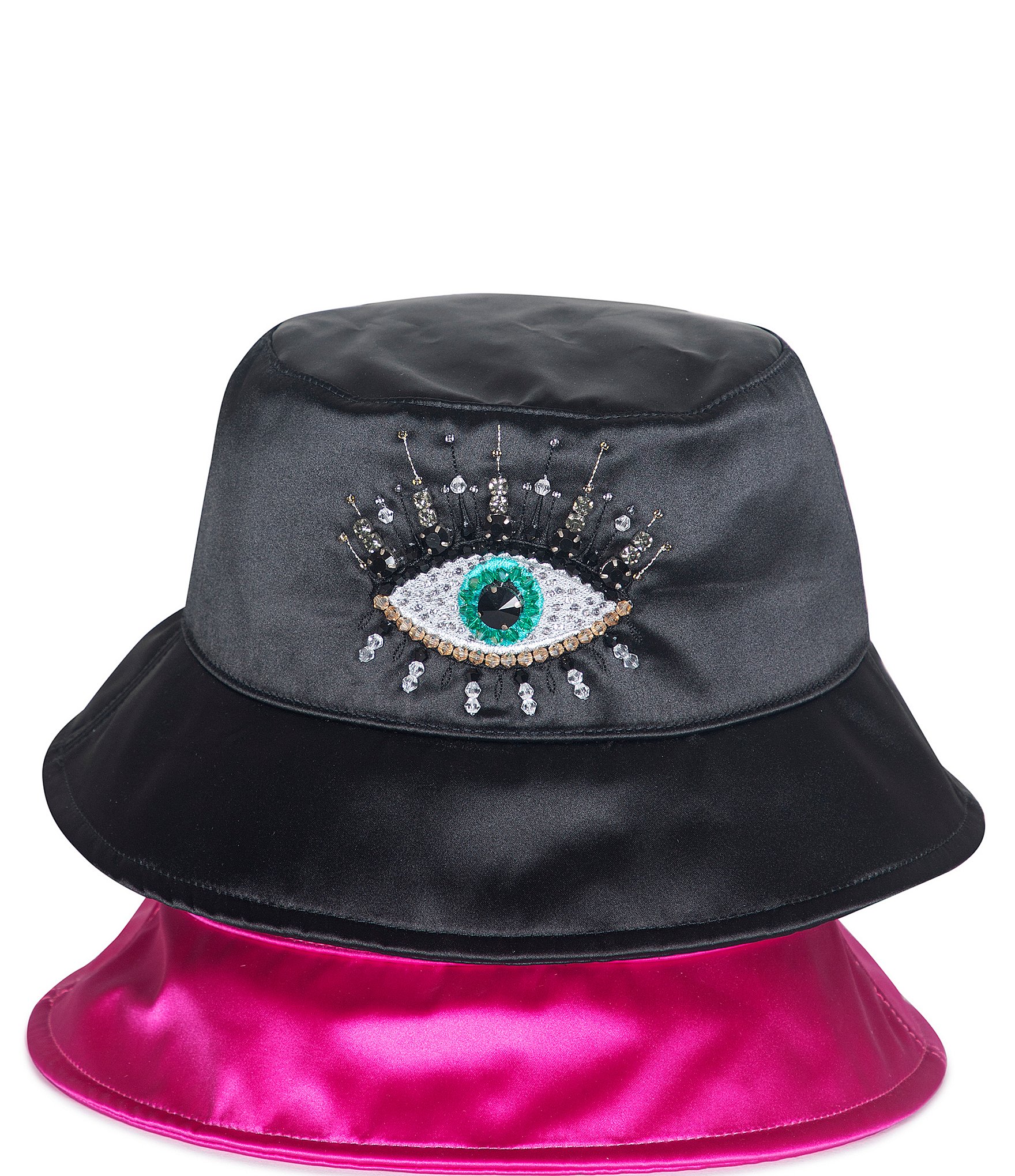 Kurt Geiger London Evil Eye Crystal Embellished Bucket Hat