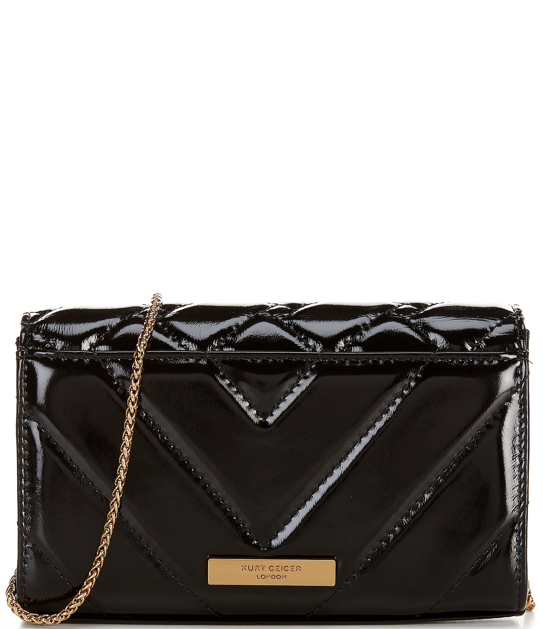 Kurt Geiger London Extra Mini Shiny Leather Kensington Crossbody Bag