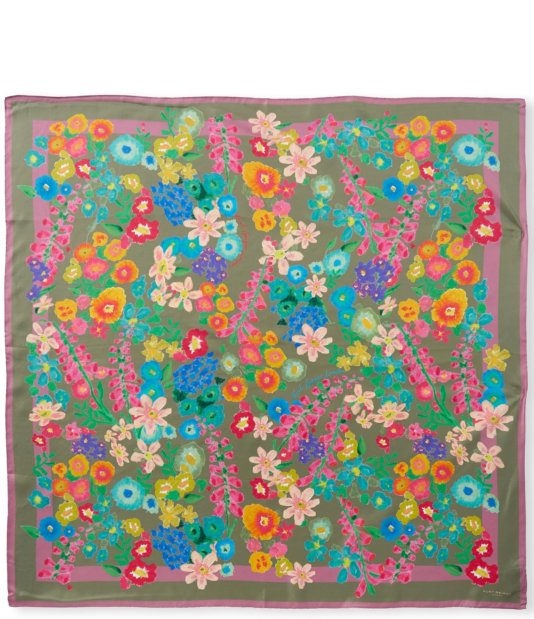 Kurt Geiger London Floral Silk Square Scarf