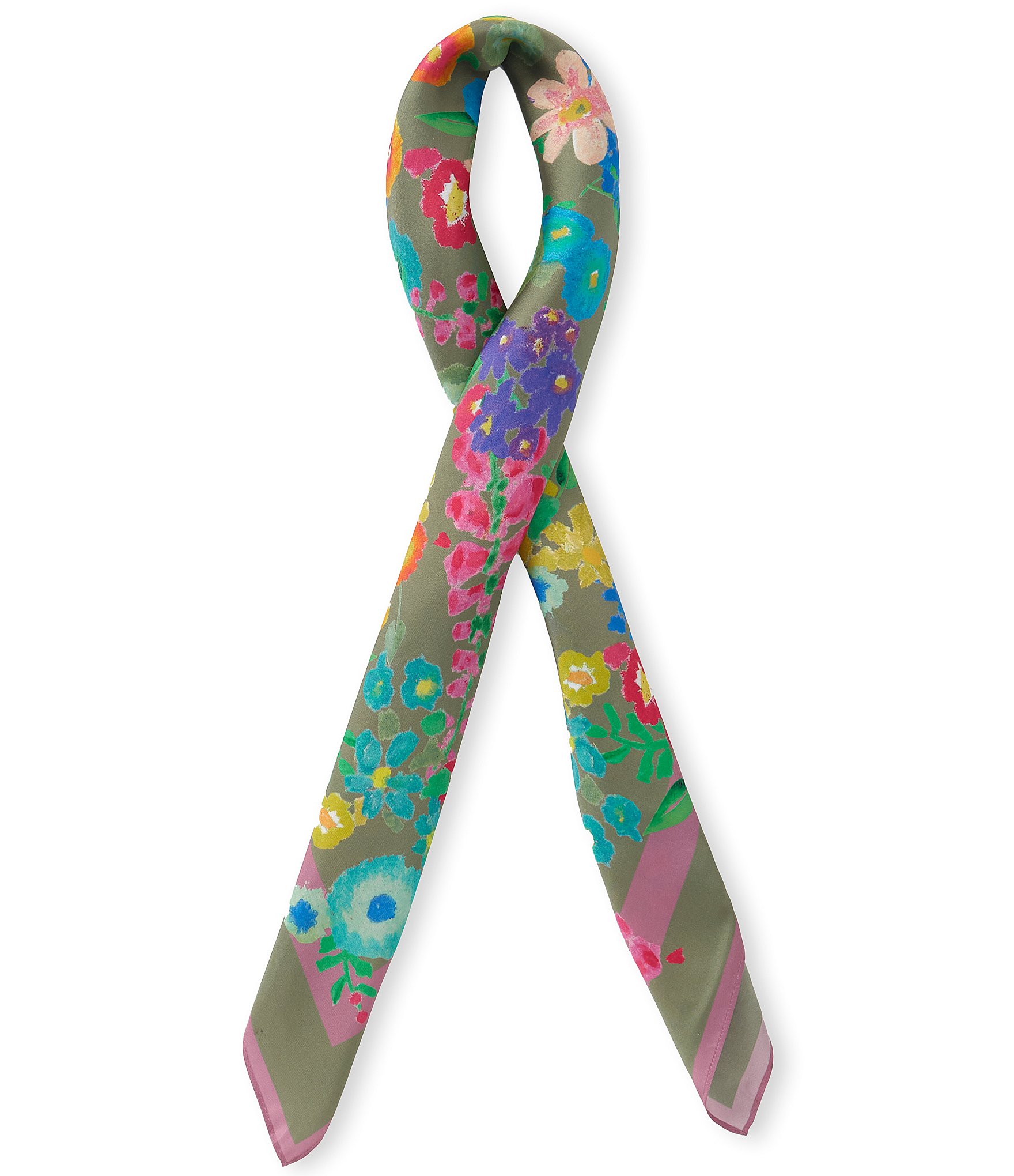 Kurt Geiger London Floral Silk Square Scarf