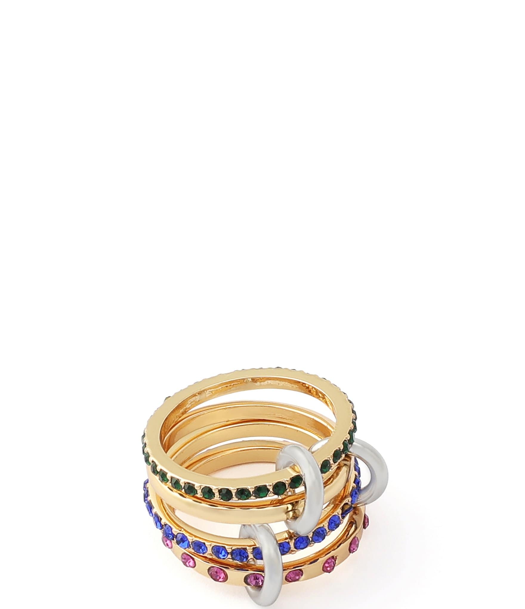 Kurt Geiger London Gemstone Linked Stacked Ring Set