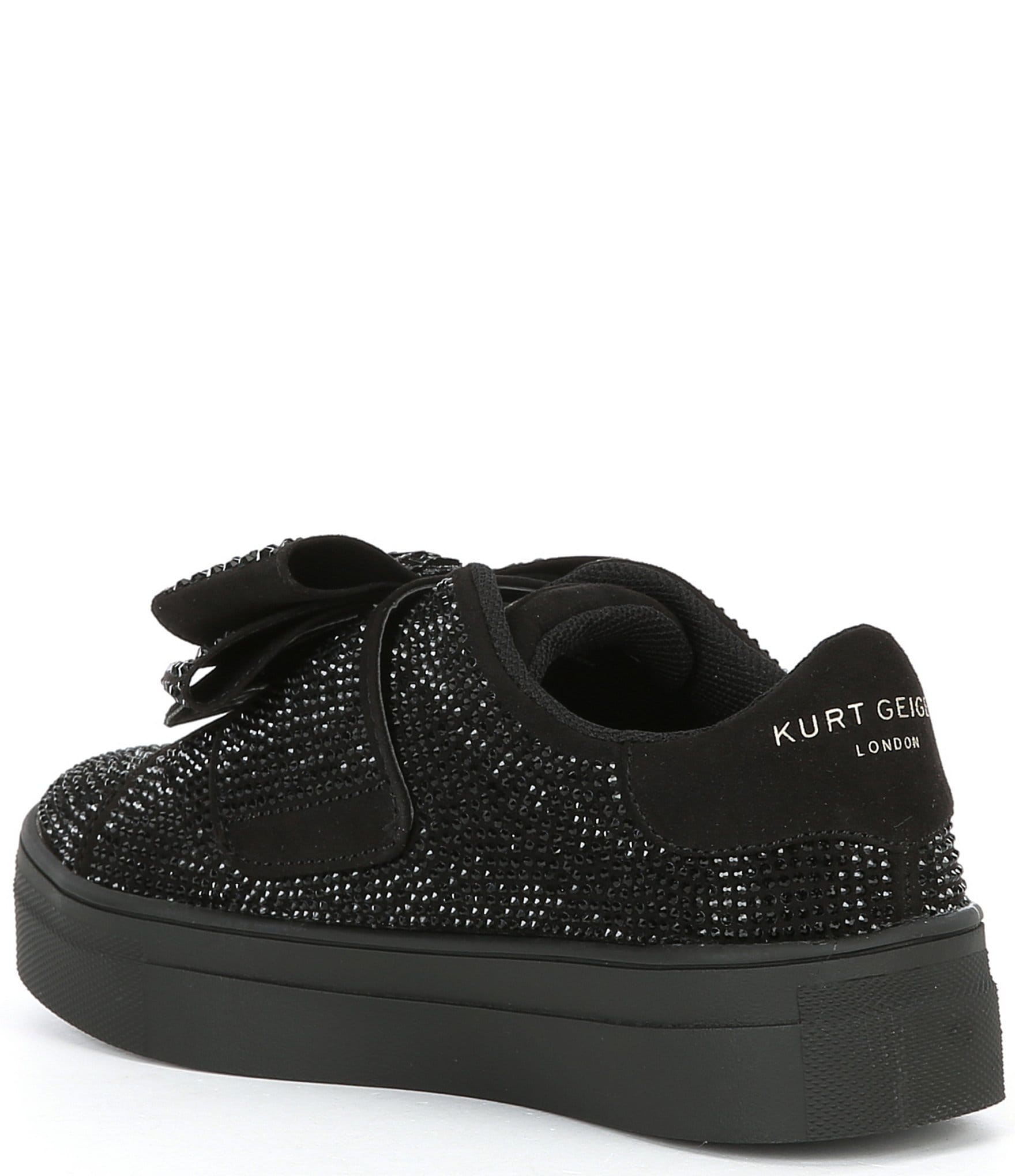 Kurt Geiger London Girls' Laney Allover Rhinestone Bow Sneakers (Youth)