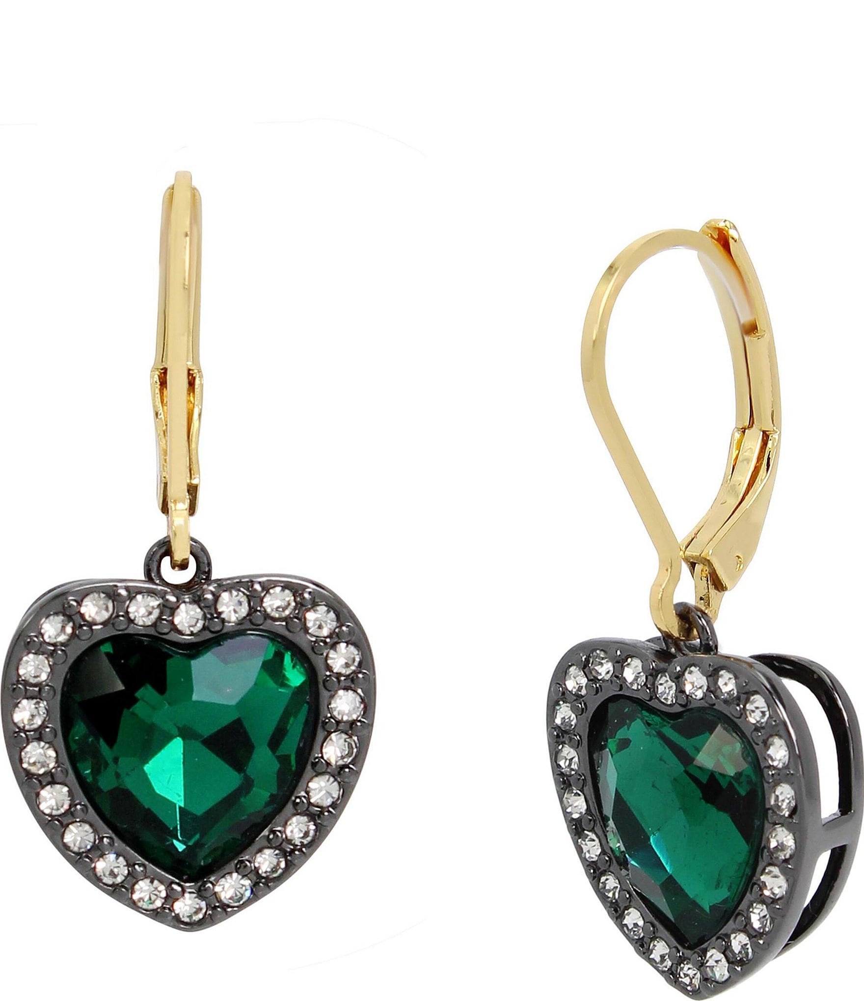 Kurt Geiger London Halo Crystal Heart Drop Earrings