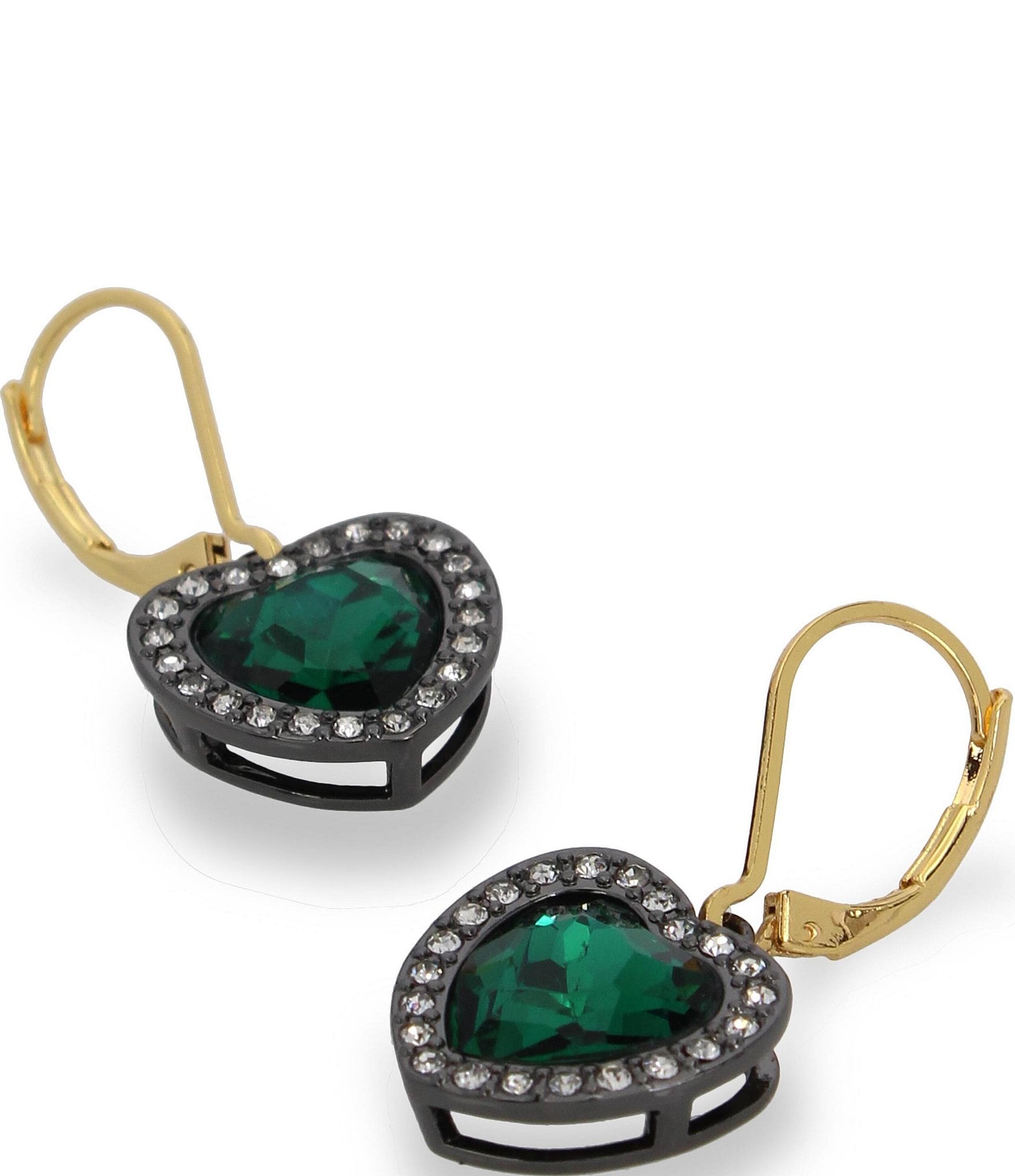 Kurt Geiger London Halo Crystal Heart Drop Earrings