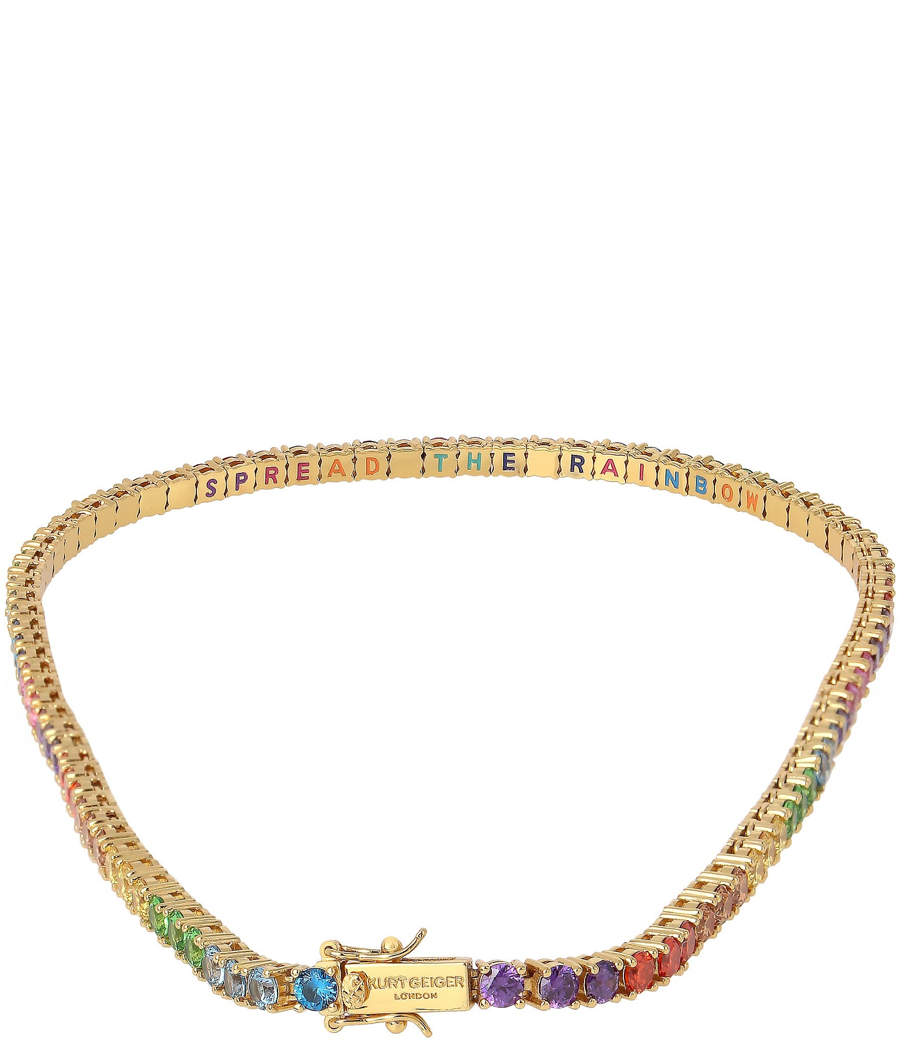 Kurt Geiger London Jewel Rainbow Tennis Collar Necklace