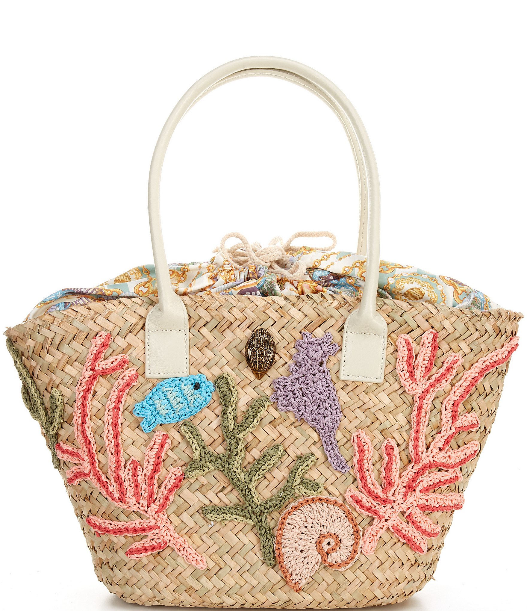 Kurt Geiger London Kensington Basket Straw Sea Tote Bag