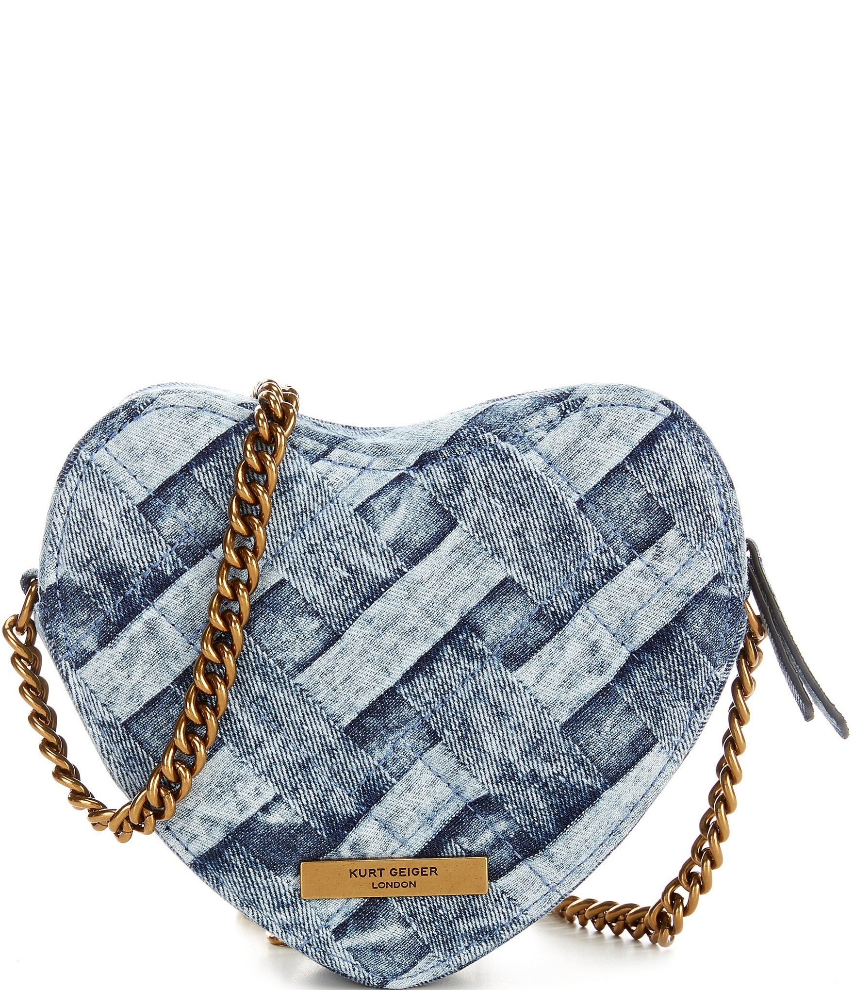 Kurt Geiger London Kensington Denim Heart Crossbody Bag