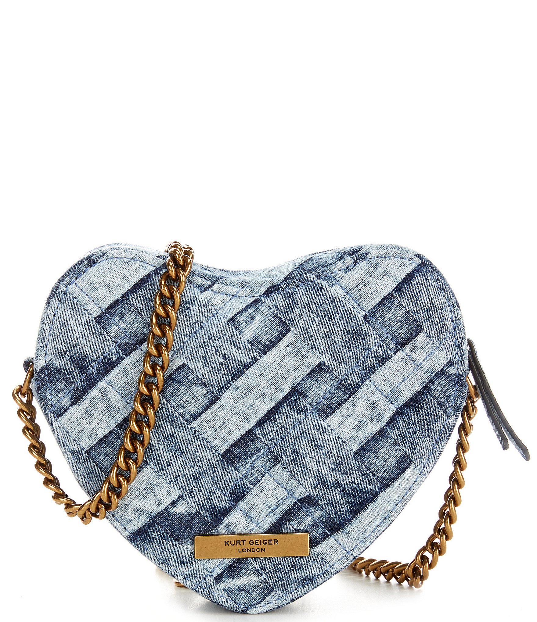 Kurt Geiger London Kensington Denim Heart Crossbody Bag