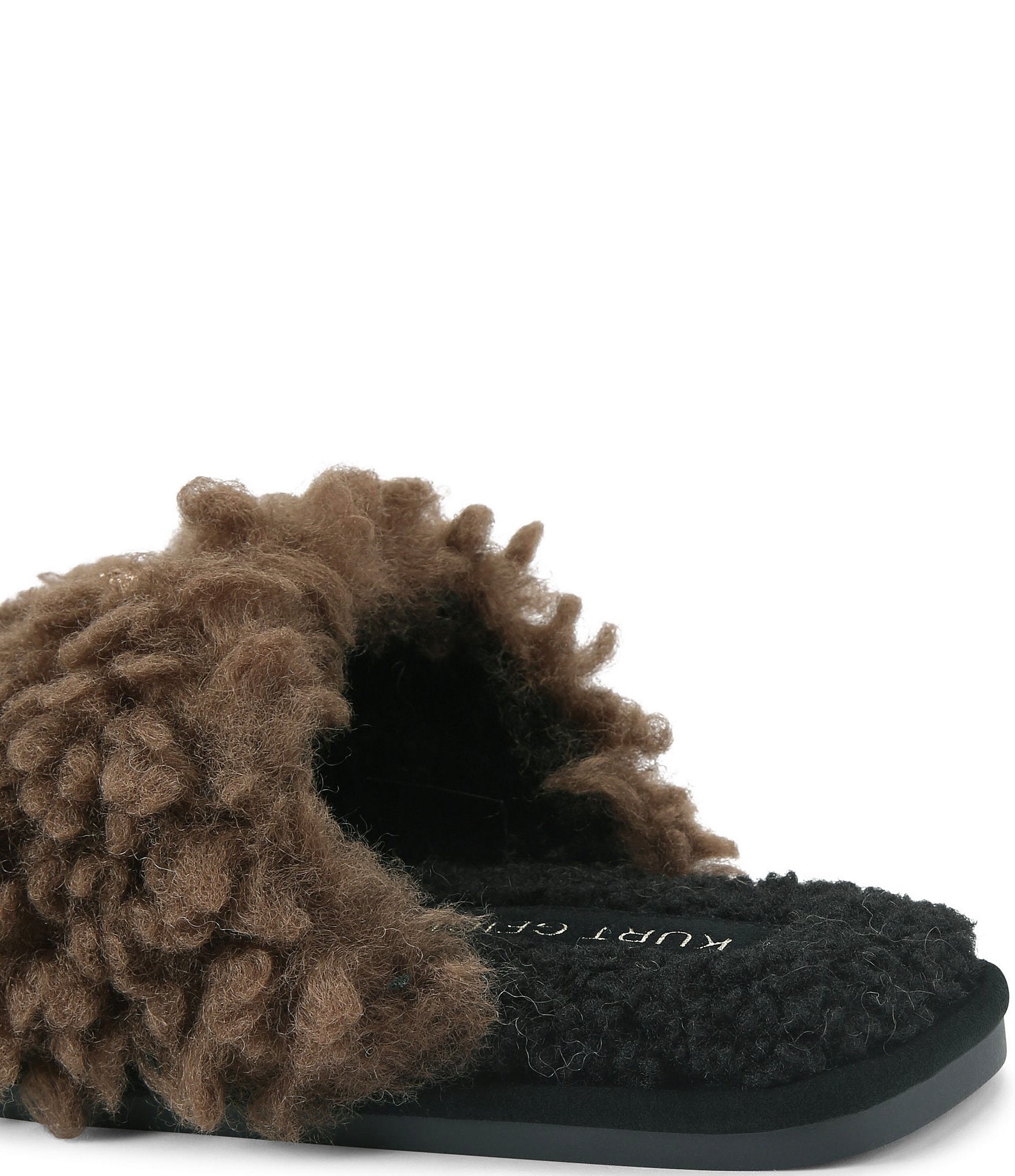 Kurt Geiger London Kensington Faux Shearling Logo Ornament Slippers
