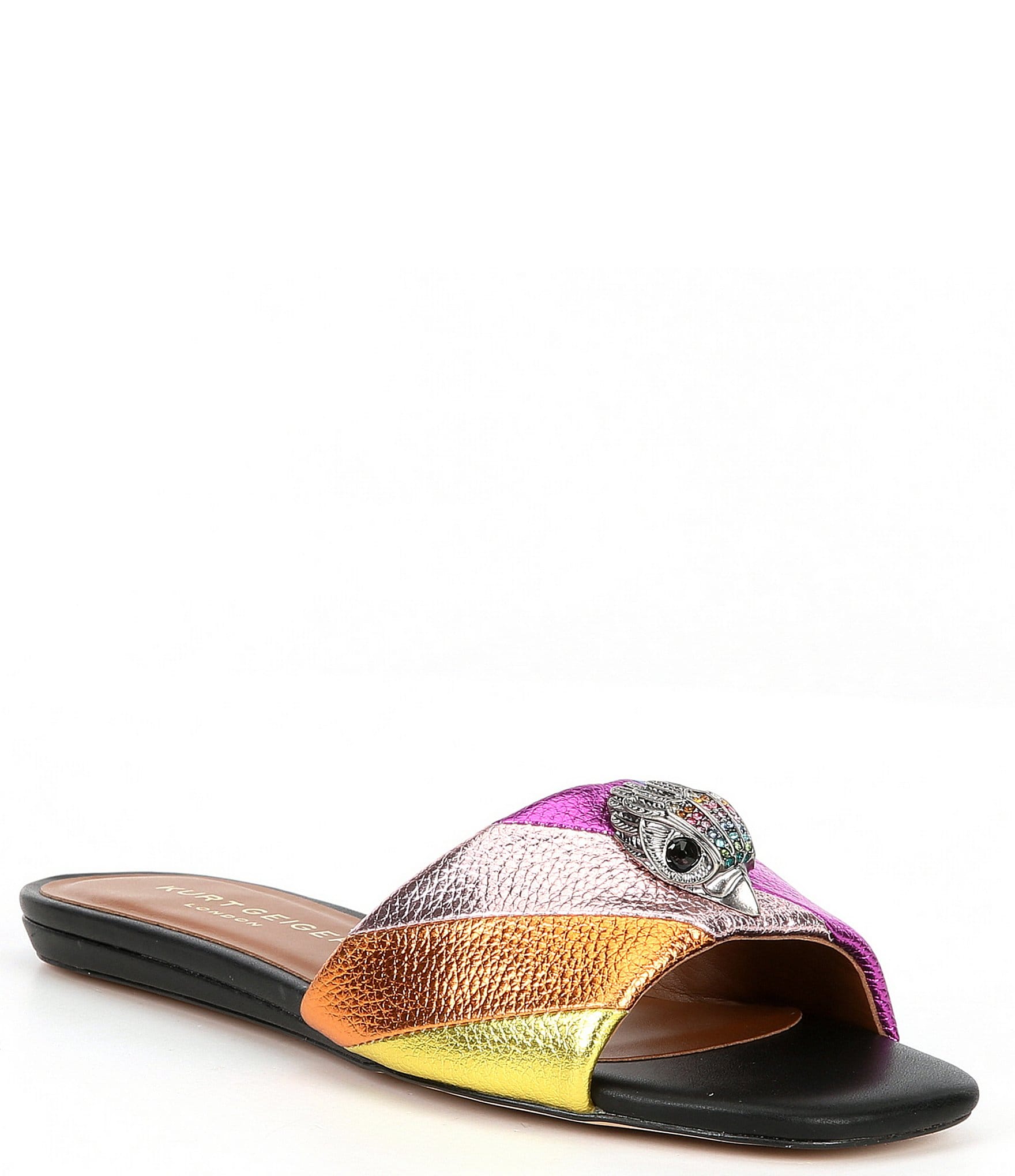 Kurt Geiger London Kensington Metallic Rainbow Slide Sandals | Dillard's