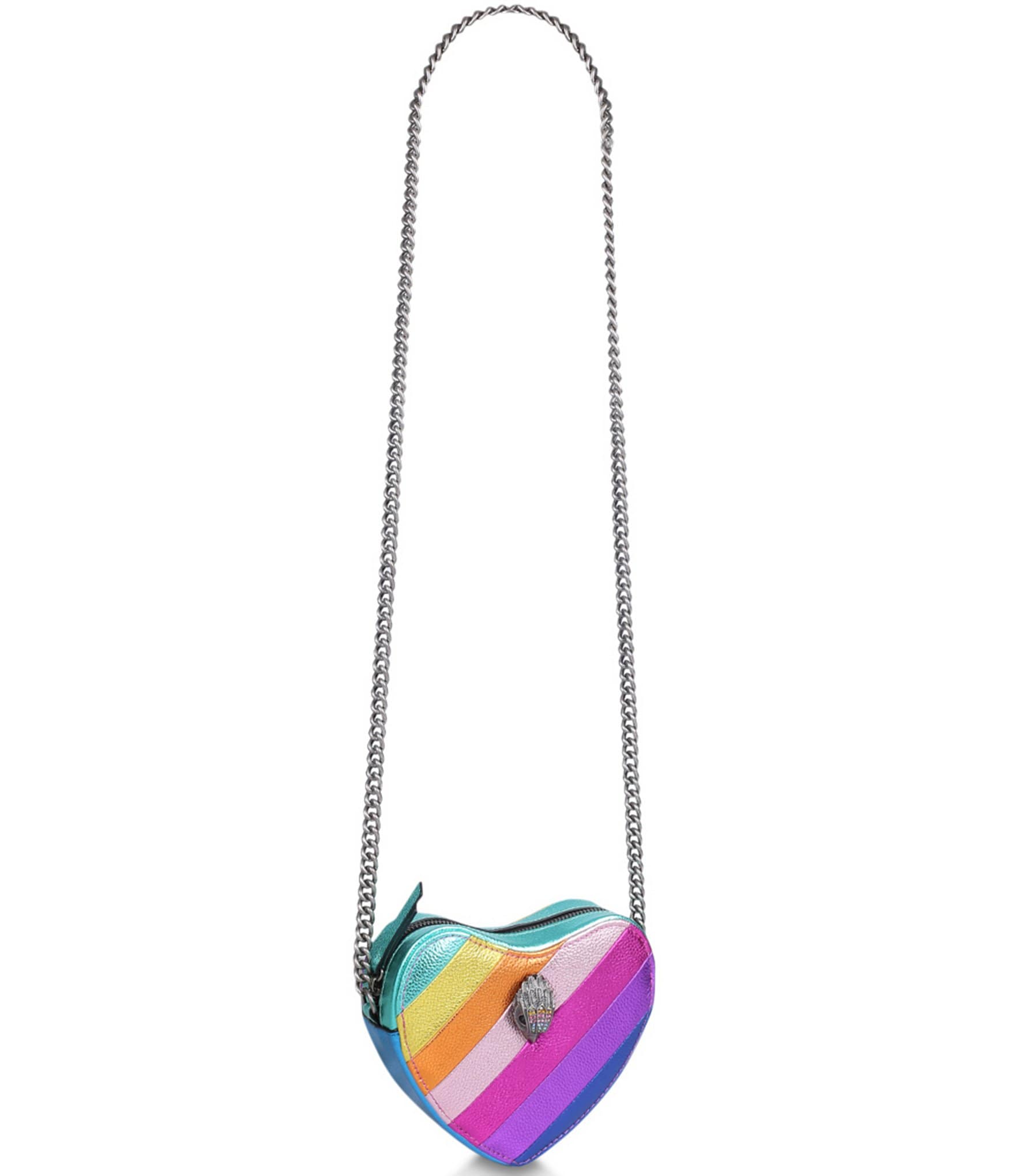 Kurt Geiger London Kensington Metallic Rainbow Heart Crossbody Bag