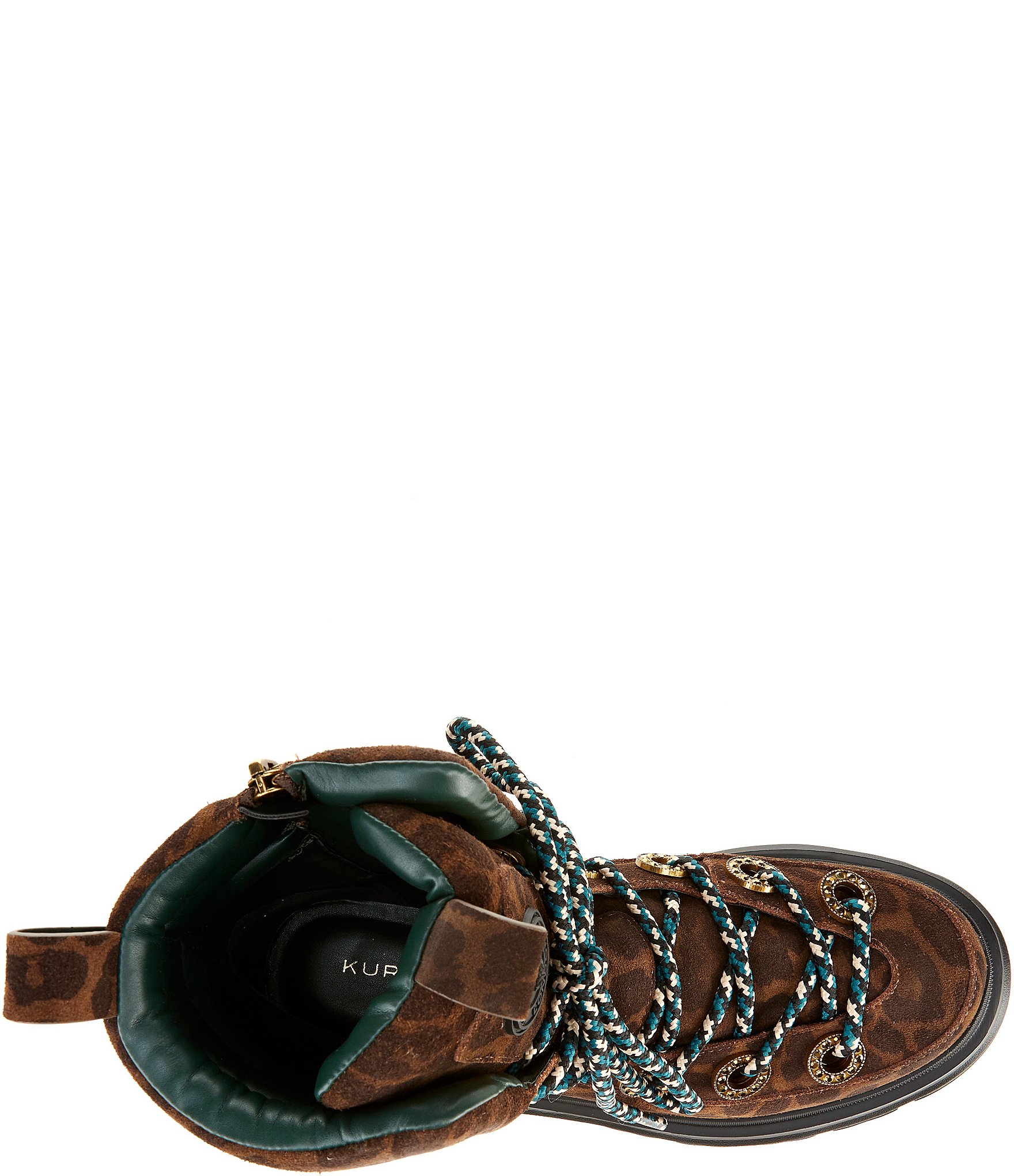 Kurt Geiger London Kensington Leopard Print Suede Hiker Booties